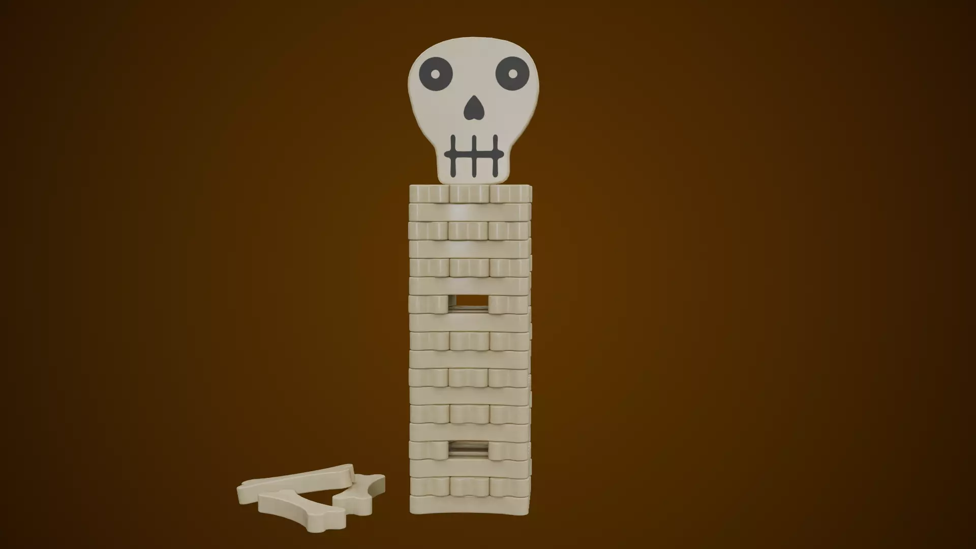 Stack the Bones Jenga Game Low-poly 3D model_1