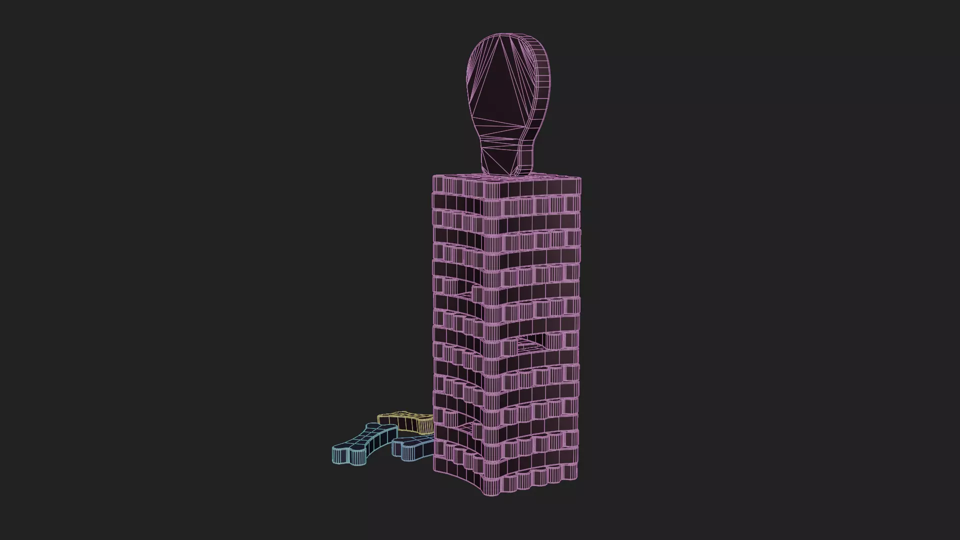 Stack the Bones Jenga Game Low-poly 3D model_7