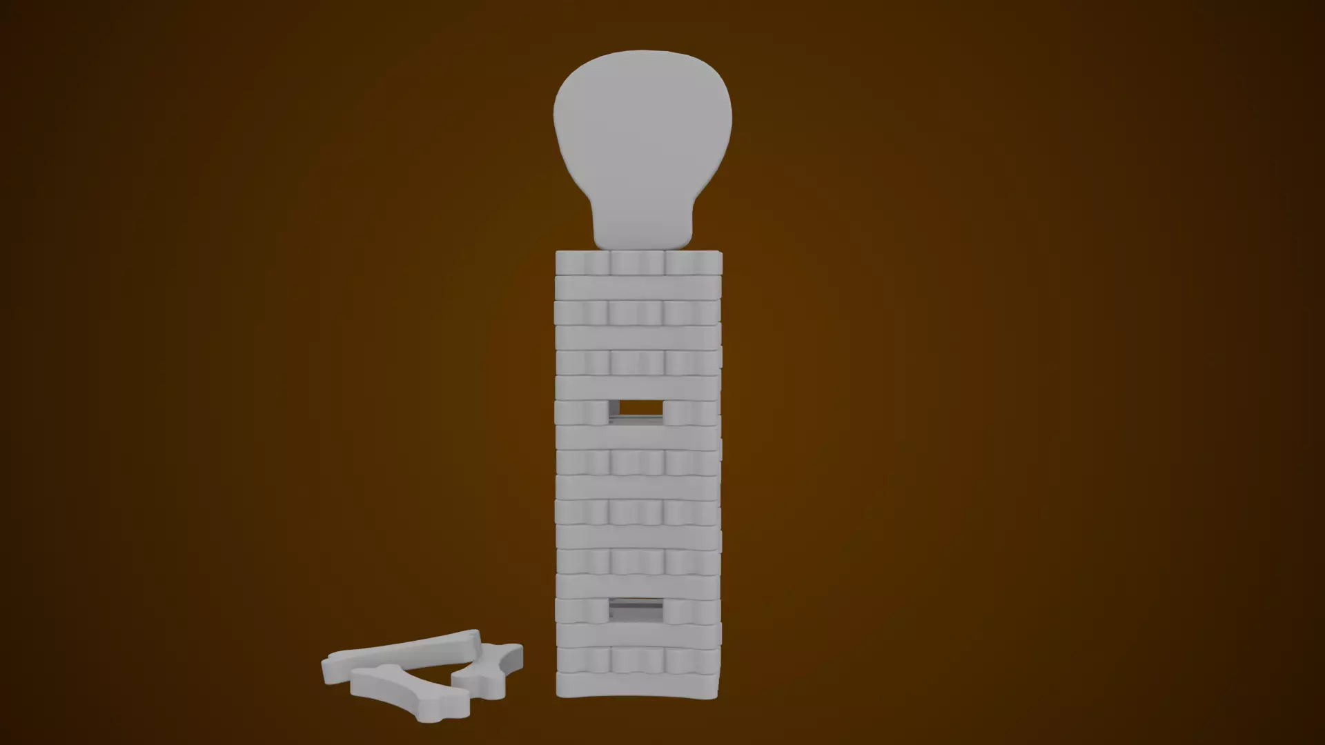 Stack the Bones Jenga Game Low-poly 3D model_16