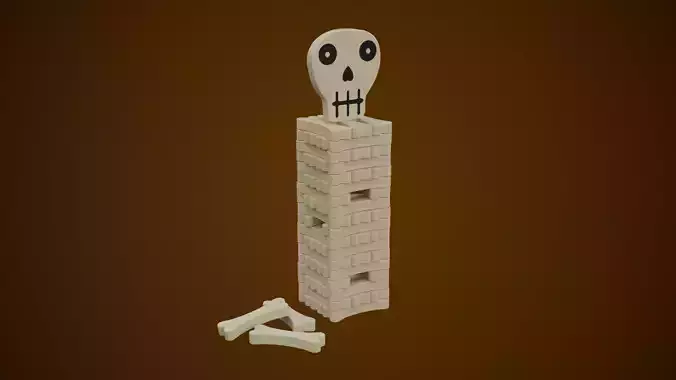 Stack the Bones Jenga Game Low-poly 3D model