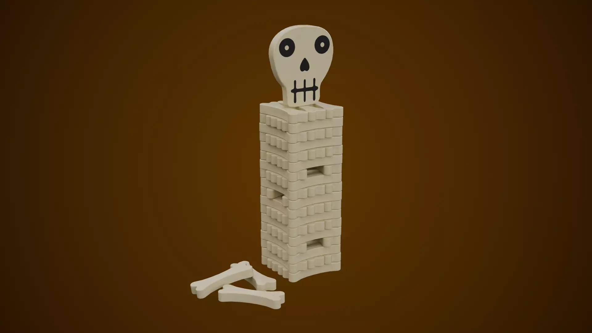 Stack the Bones Jenga Game Low-poly 3D model_0