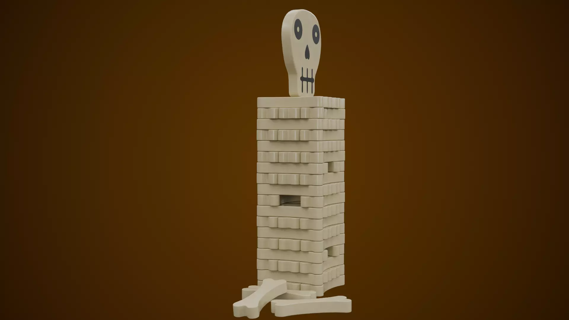 Stack the Bones Jenga Game Low-poly 3D model_4