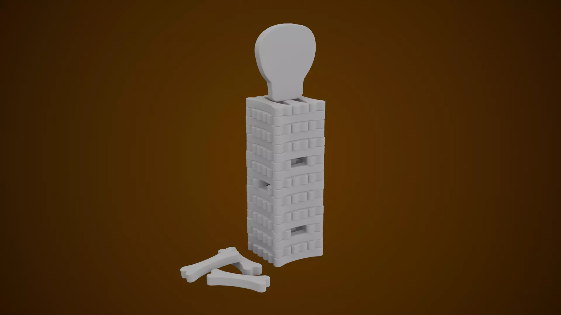 Stack the Bones Jenga Game Low-poly 3D model_15