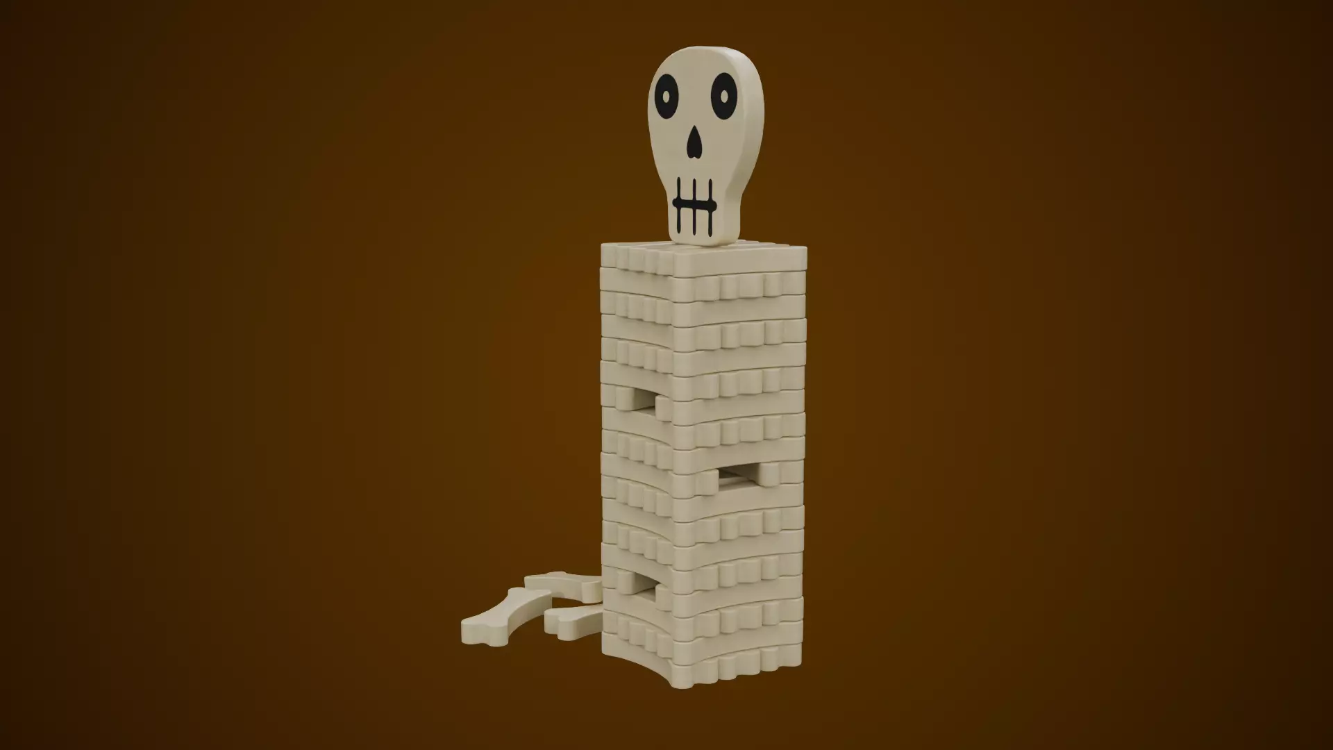 Stack the Bones Jenga Game Low-poly 3D model_2