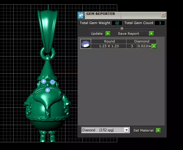 Golden Santa Claus Pendant with Ruby Accents 3D print model_5