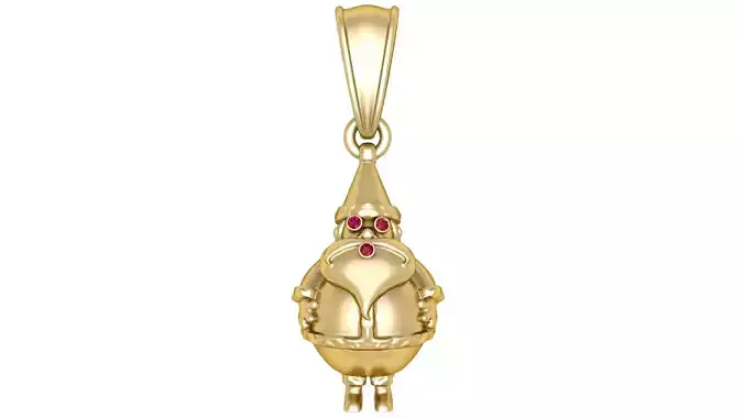 Golden Santa Claus Pendant with Ruby Accents 3D print model