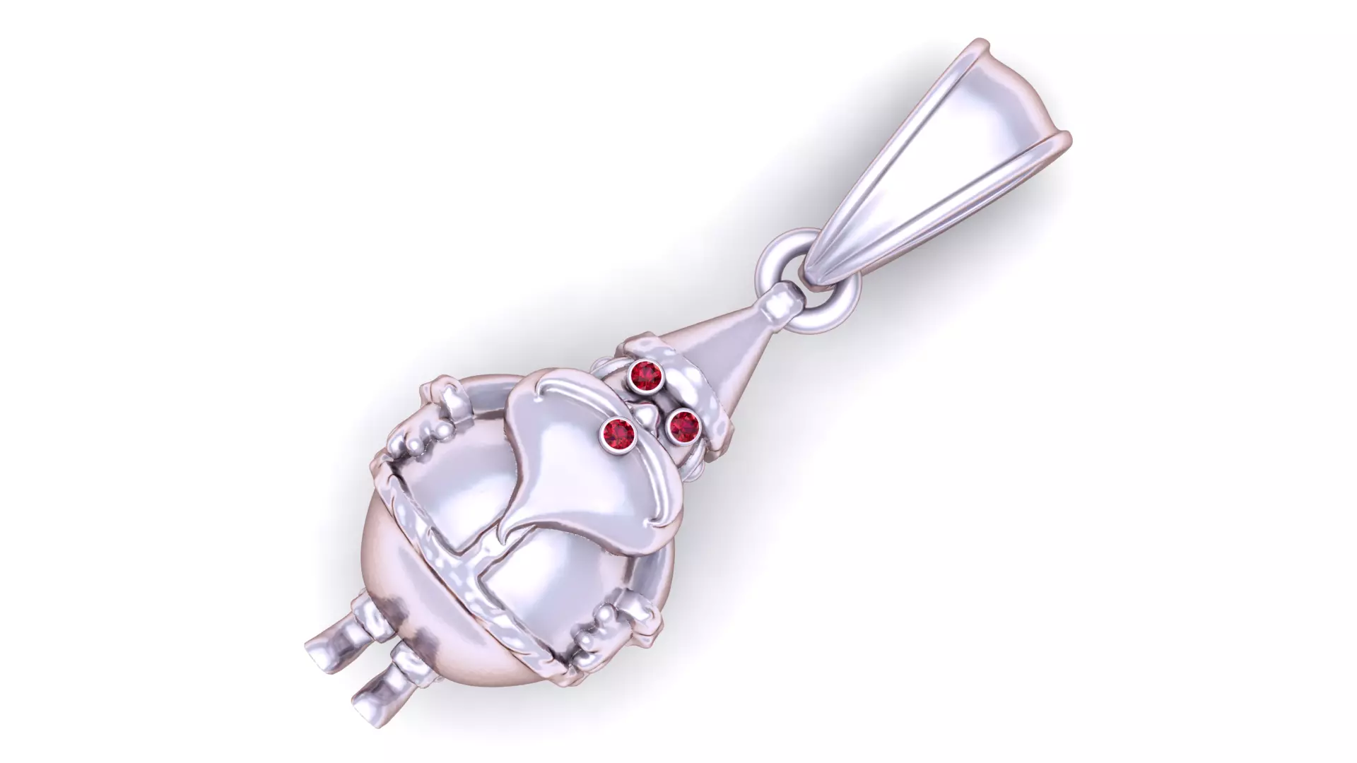 Golden Santa Claus Pendant with Ruby Accents 3D print model_2