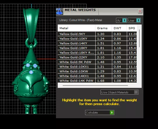 Golden Santa Claus Pendant with Ruby Accents 3D print model_6