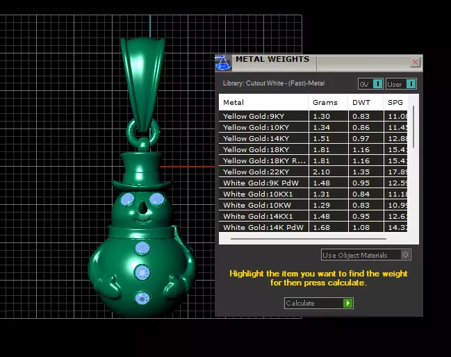 Golden Snowman Pendant with Ruby Accents 3D print model_6