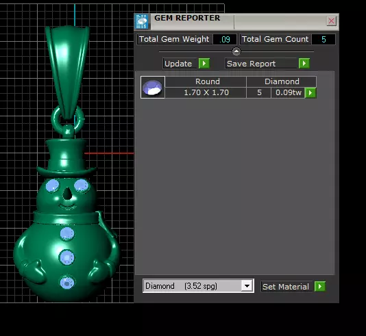 Golden Snowman Pendant with Ruby Accents 3D print model_5