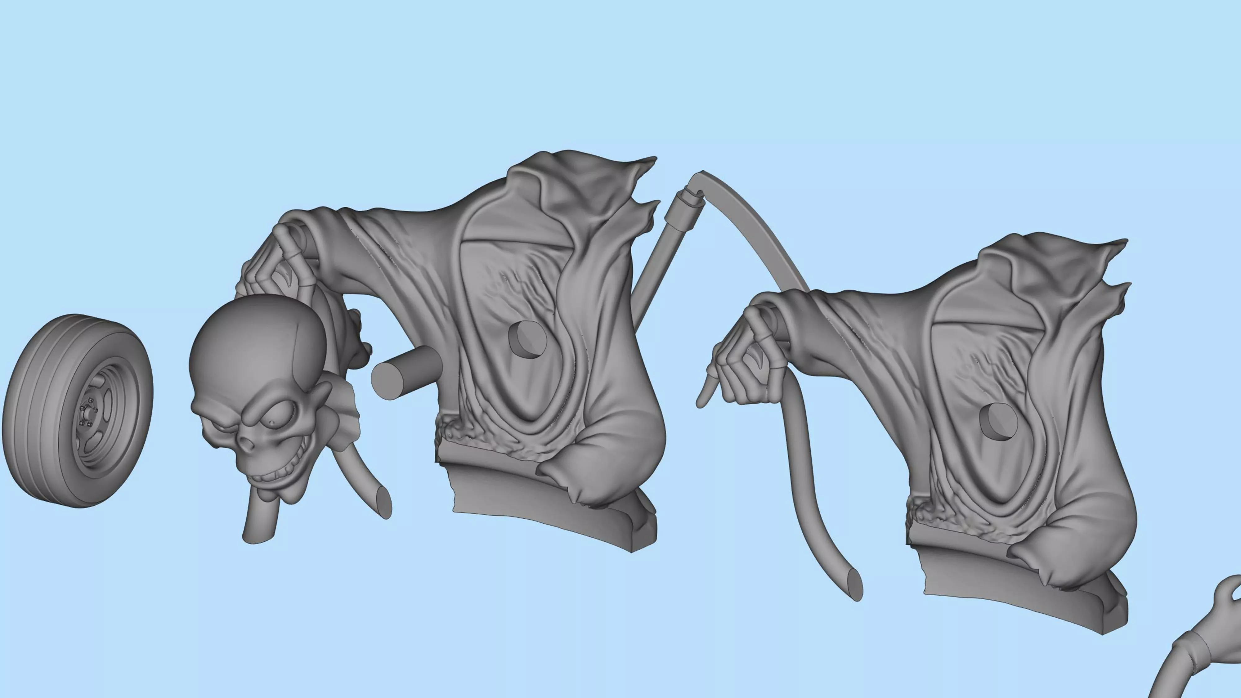 Grim Reaper Hot Rod STL Car Model 3D print model_3