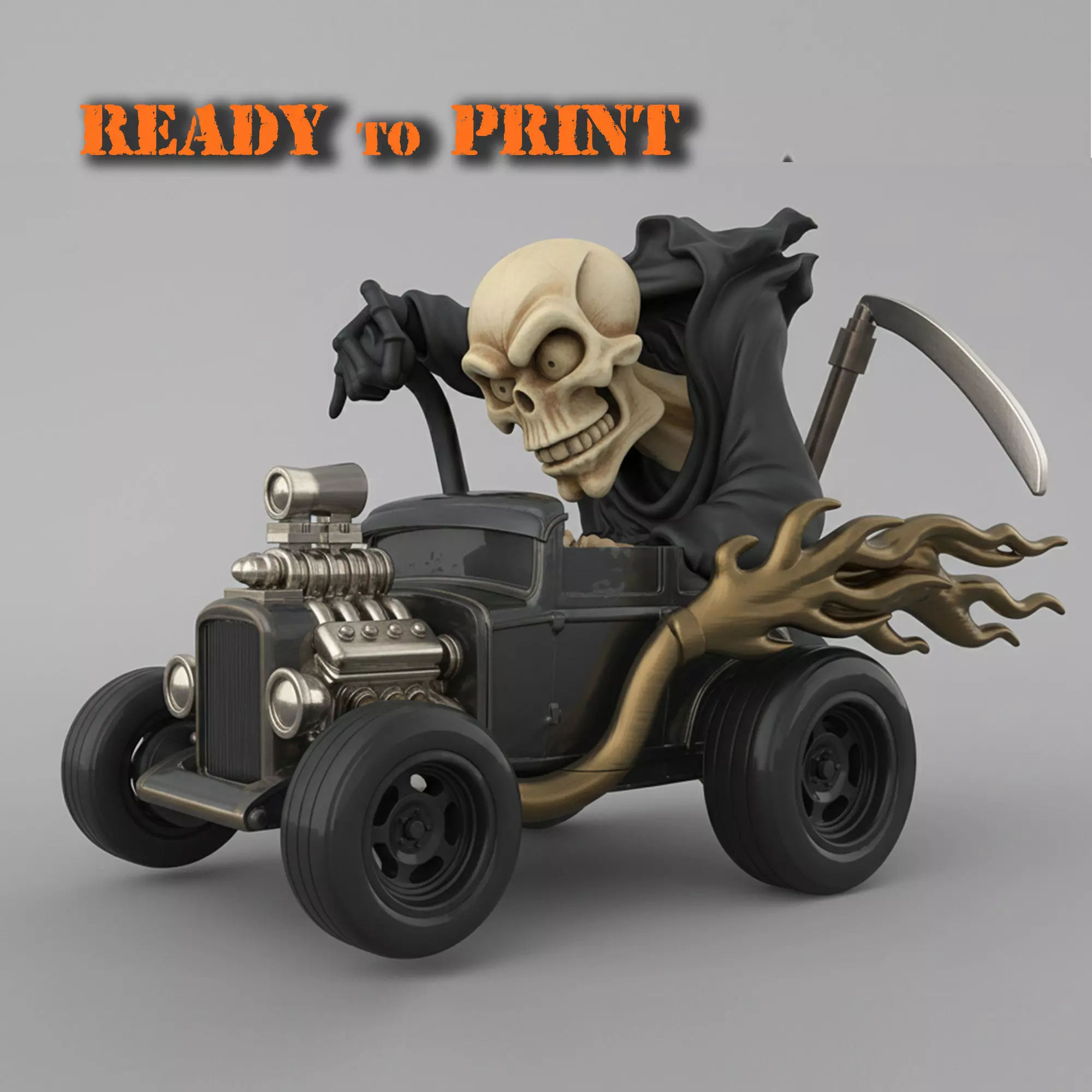 Grim Reaper Hot Rod STL Car Model 3D print model_0