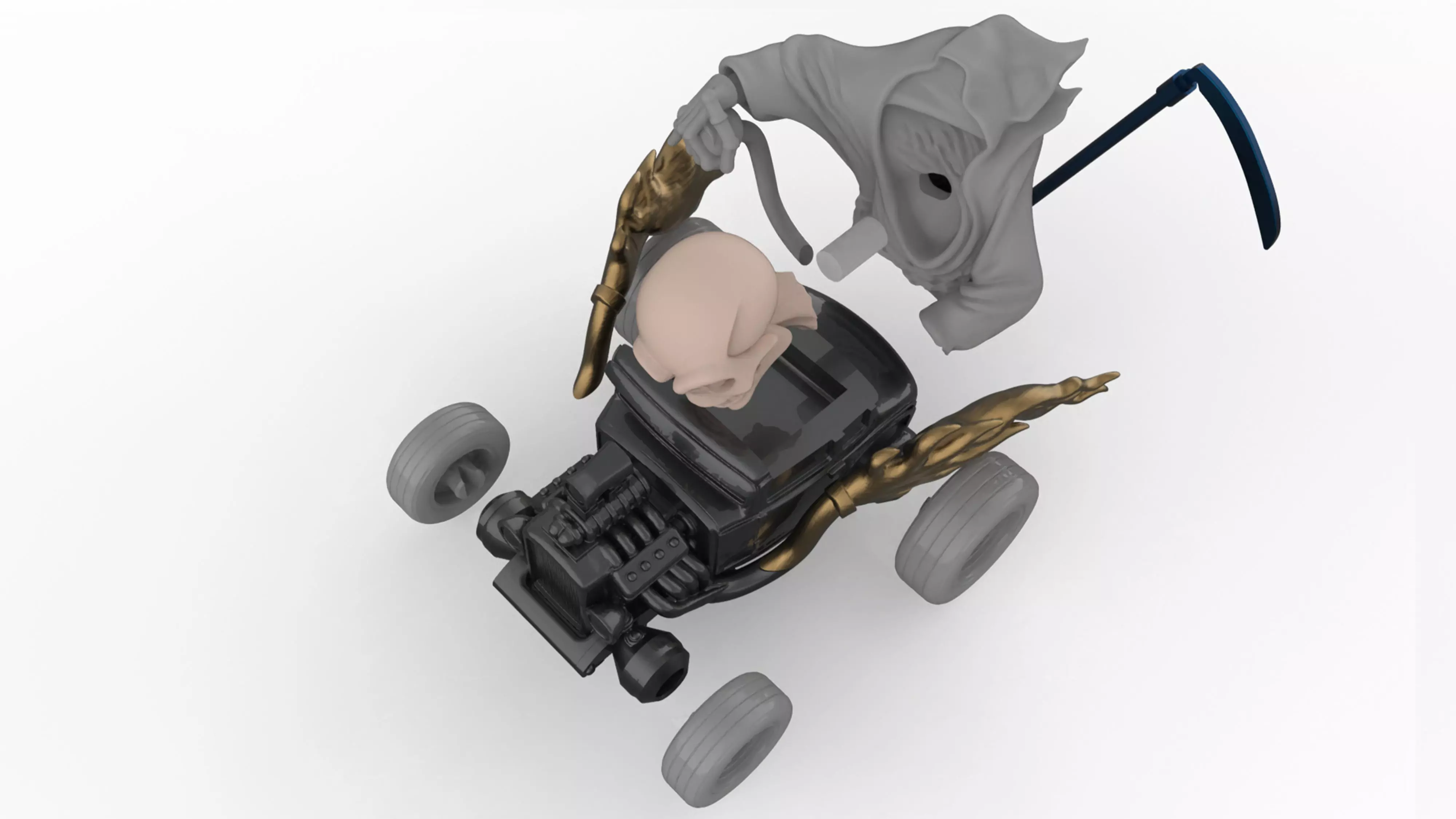 Grim Reaper Hot Rod STL Car Model 3D print model_11
