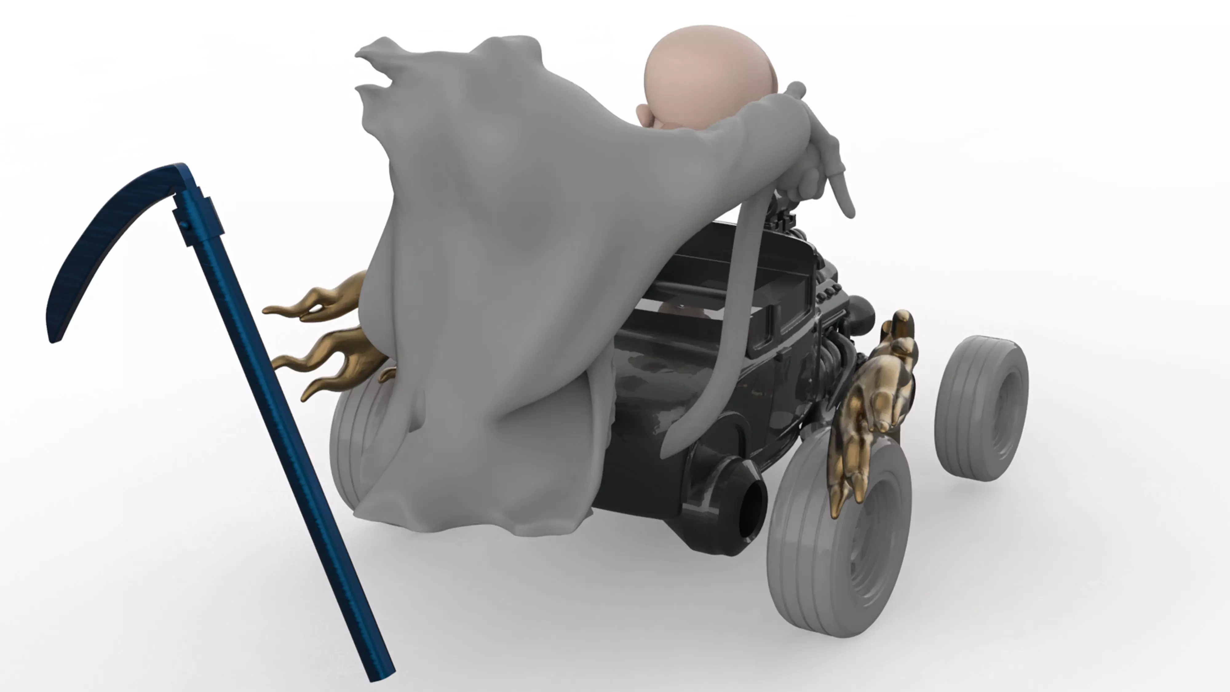 Grim Reaper Hot Rod STL Car Model 3D print model_8