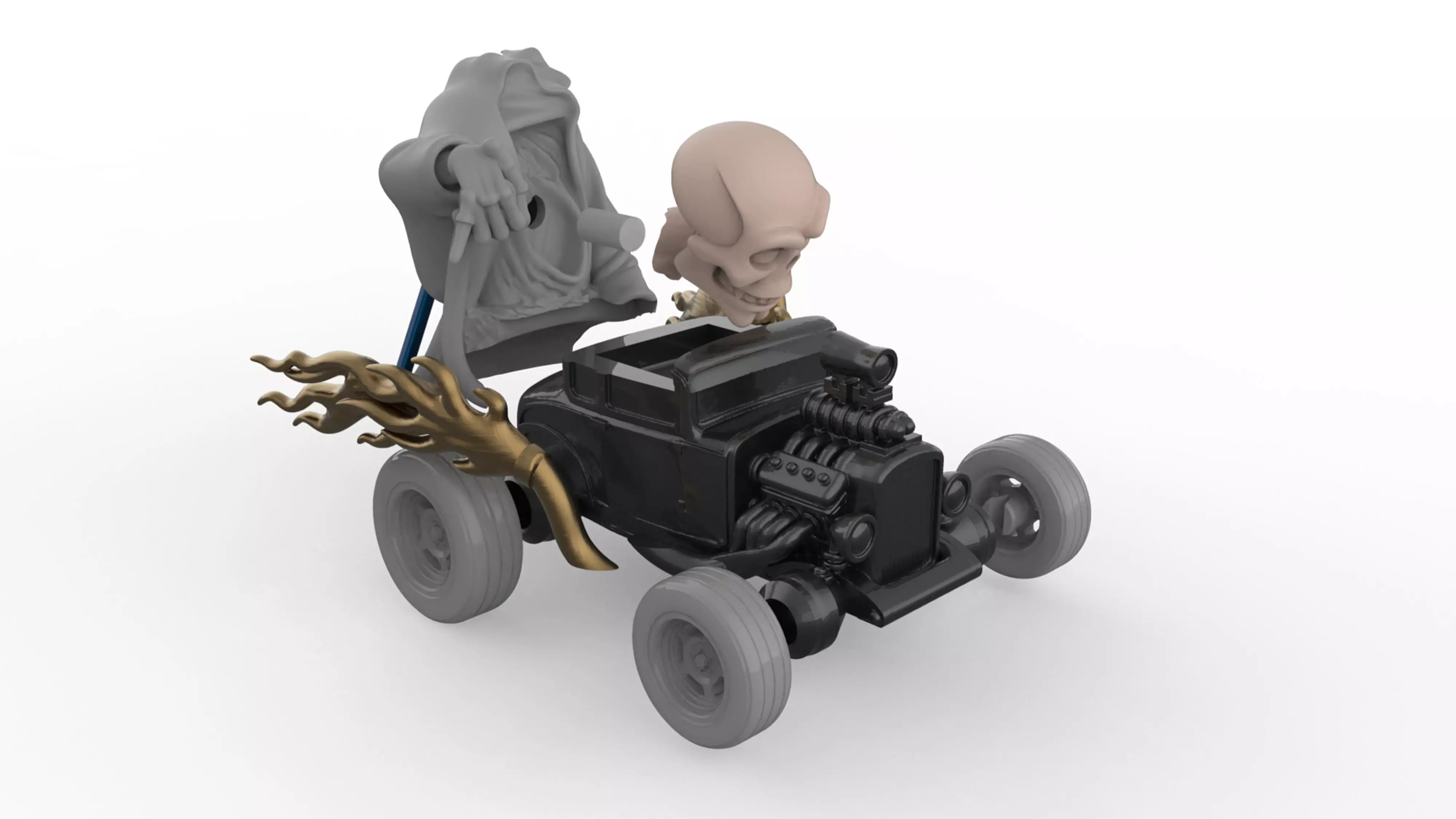 Grim Reaper Hot Rod STL Car Model 3D print model_6