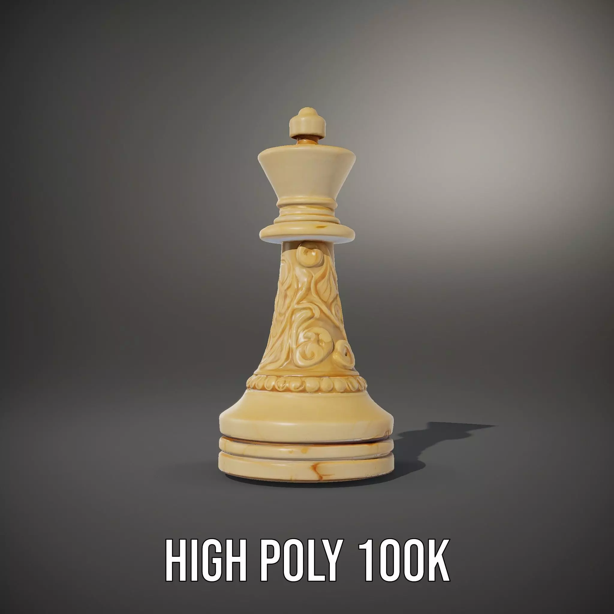 Ornate Ivory Chess King model pack Low-poly 3D model_8