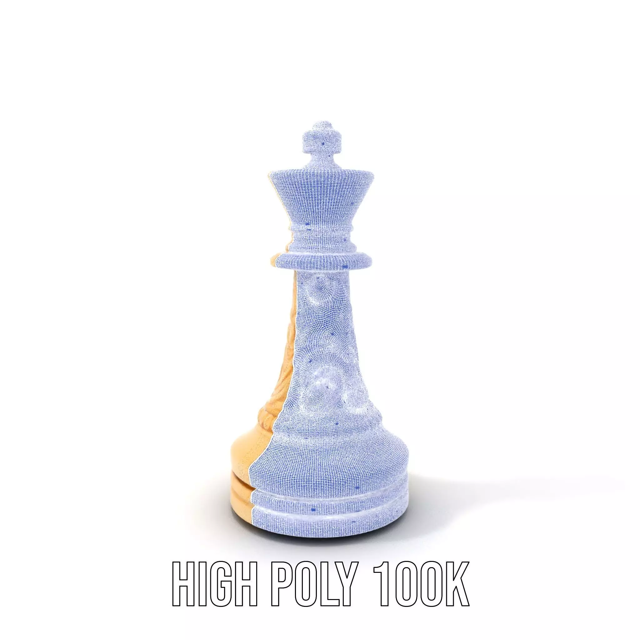 Ornate Ivory Chess King model pack Low-poly 3D model_4