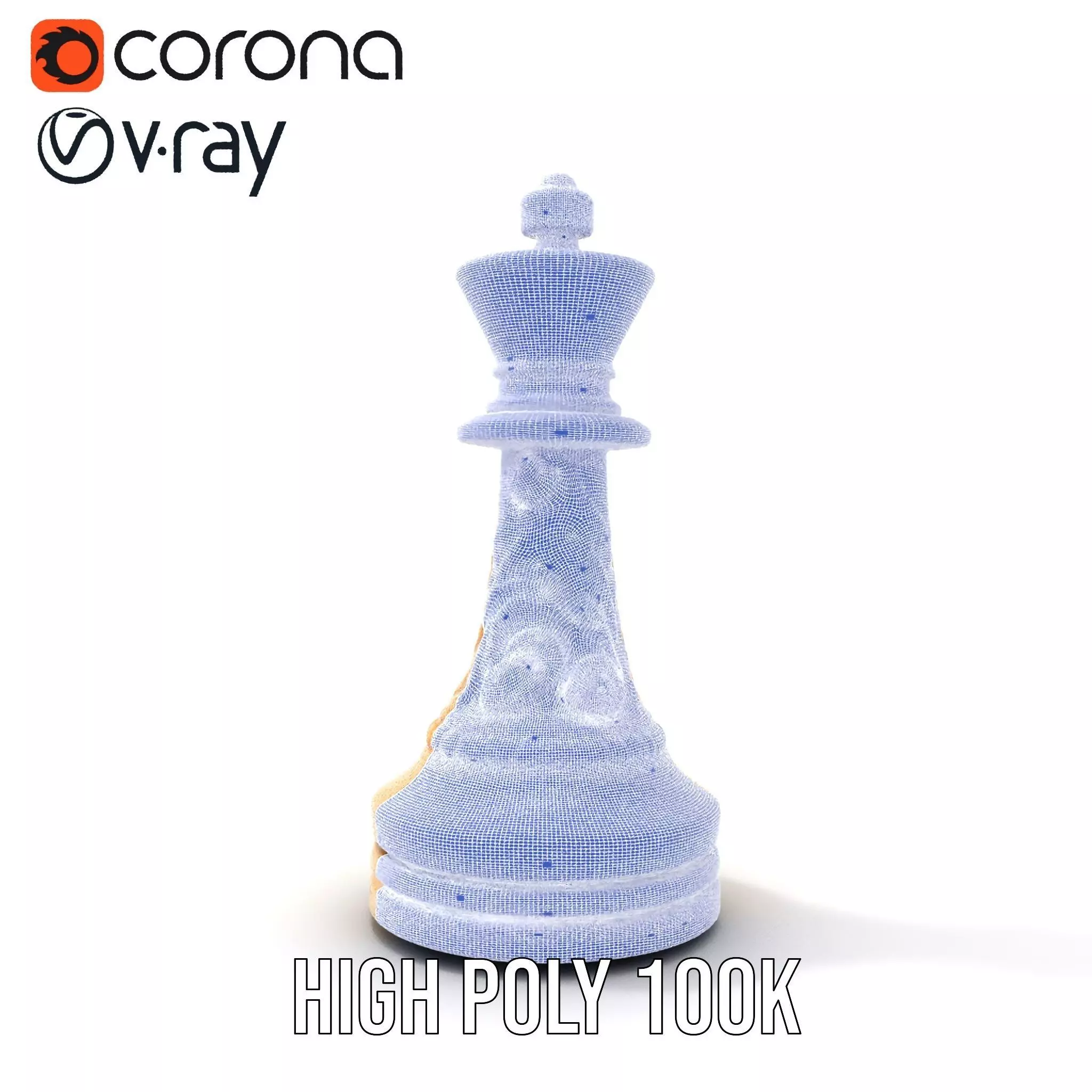 Ornate Ivory Chess King model pack Low-poly 3D model_34