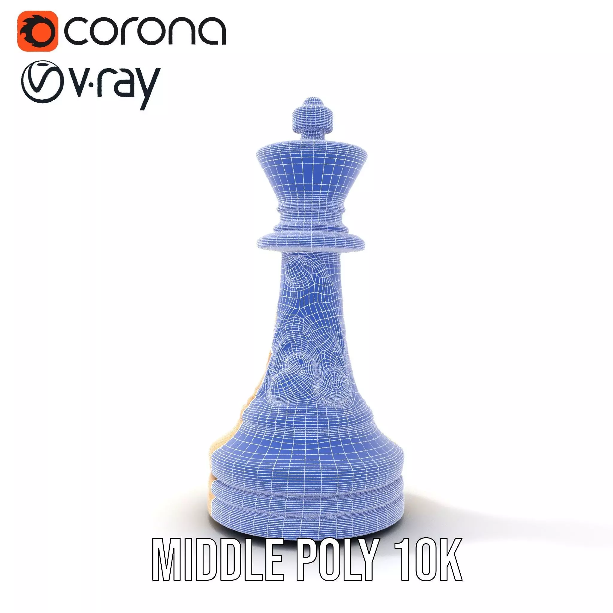 Ornate Ivory Chess King model pack Low-poly 3D model_27