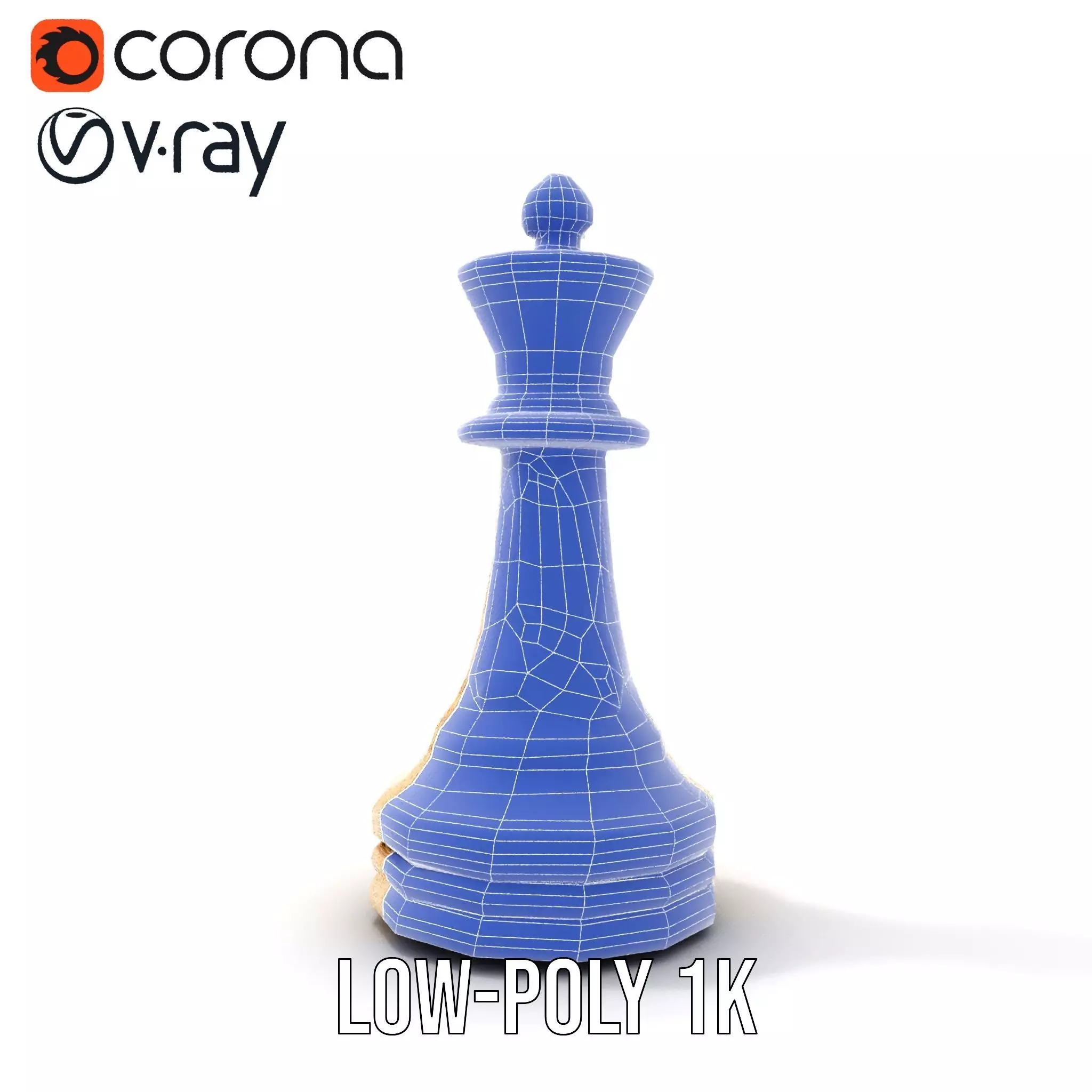Ornate Ivory Chess King model pack Low-poly 3D model_14