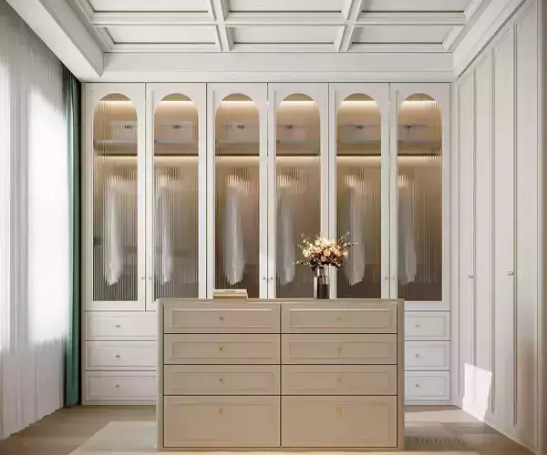 Elegant Modern Wardrobe with Glass Doors 86
