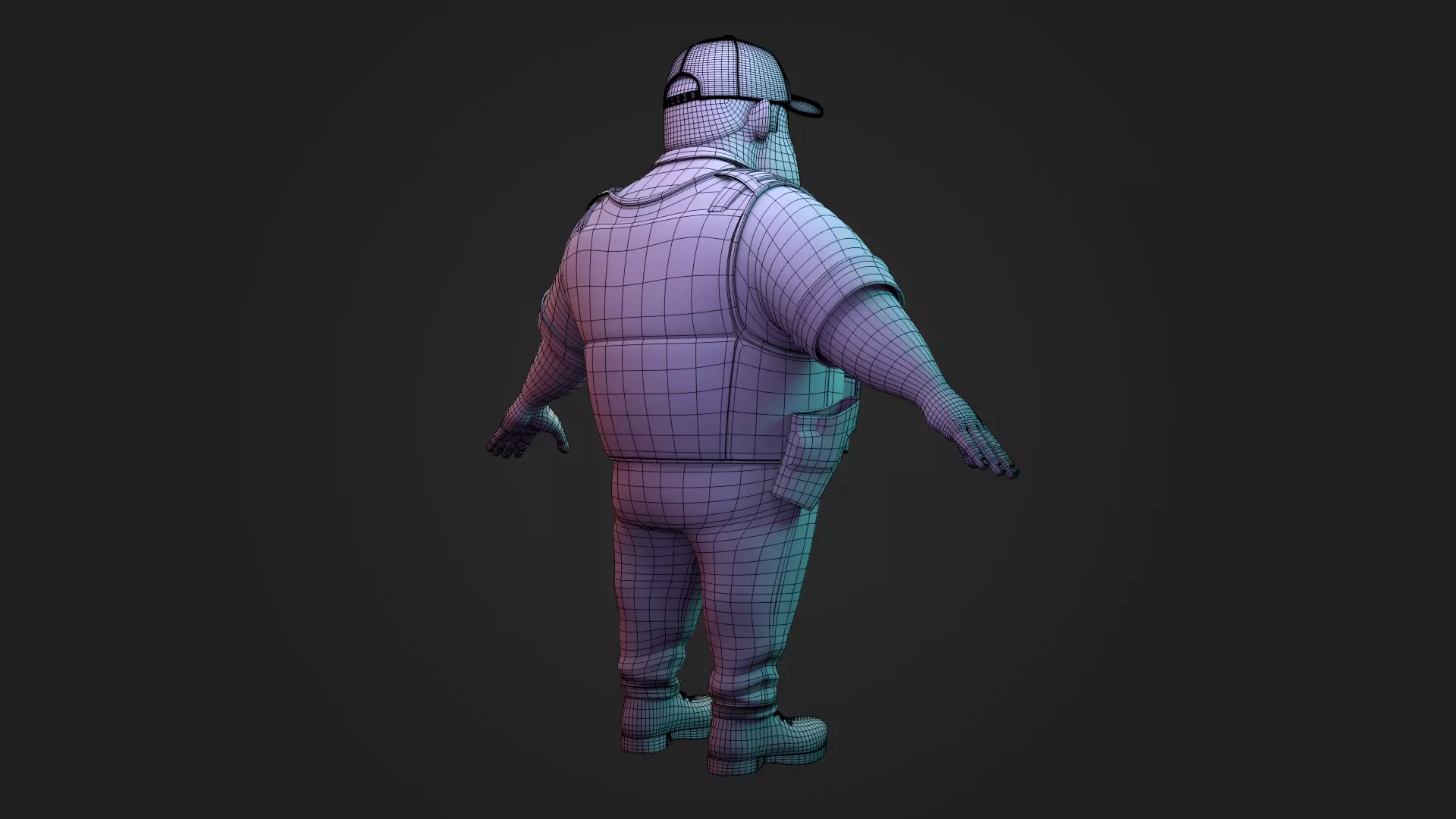 Stylized Security Guard Character Rigged 3D Model 3D model_18