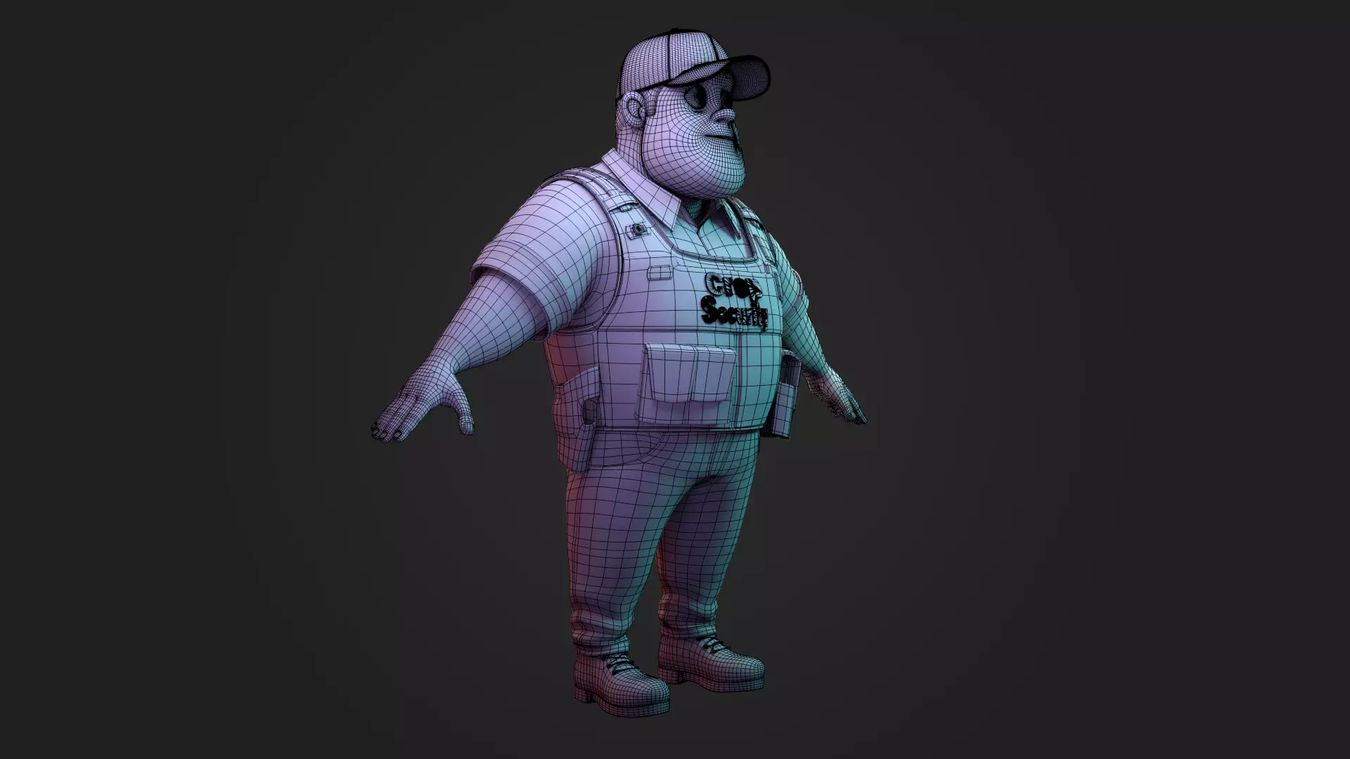 Stylized Security Guard Character Rigged 3D Model 3D model_21