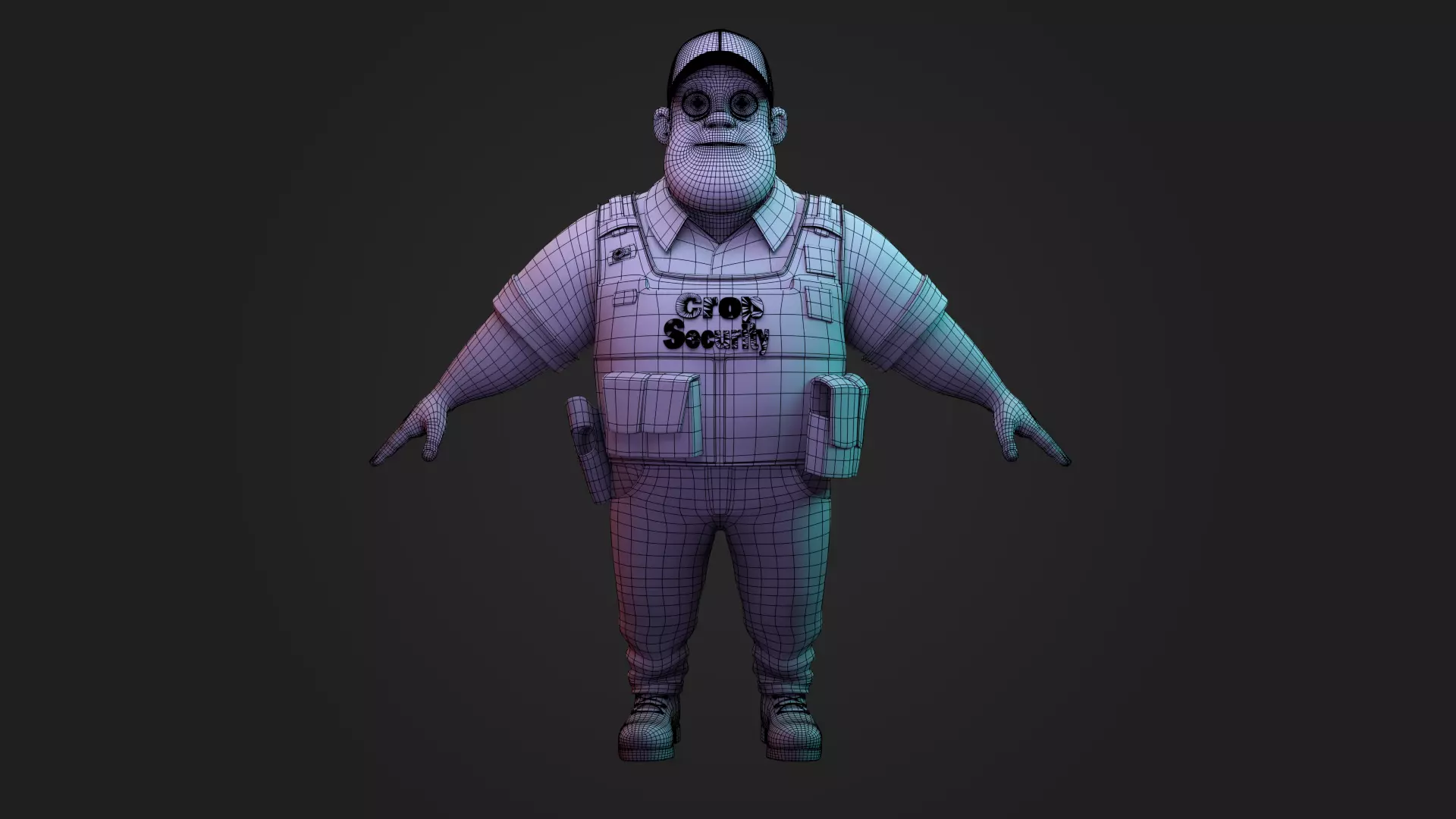 Stylized Security Guard Character Rigged 3D Model 3D model_20
