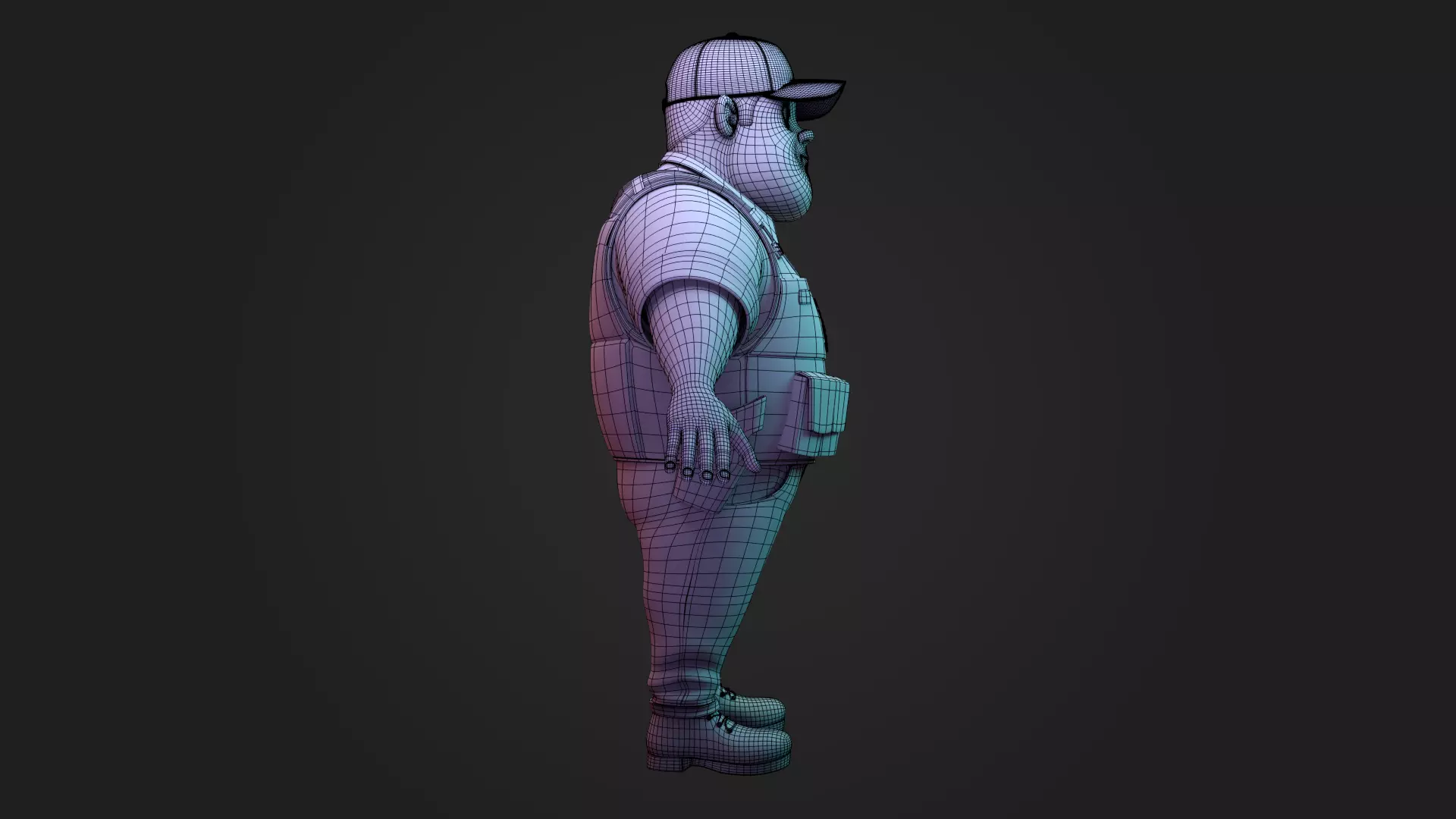 Stylized Security Guard Character Rigged 3D Model 3D model_22