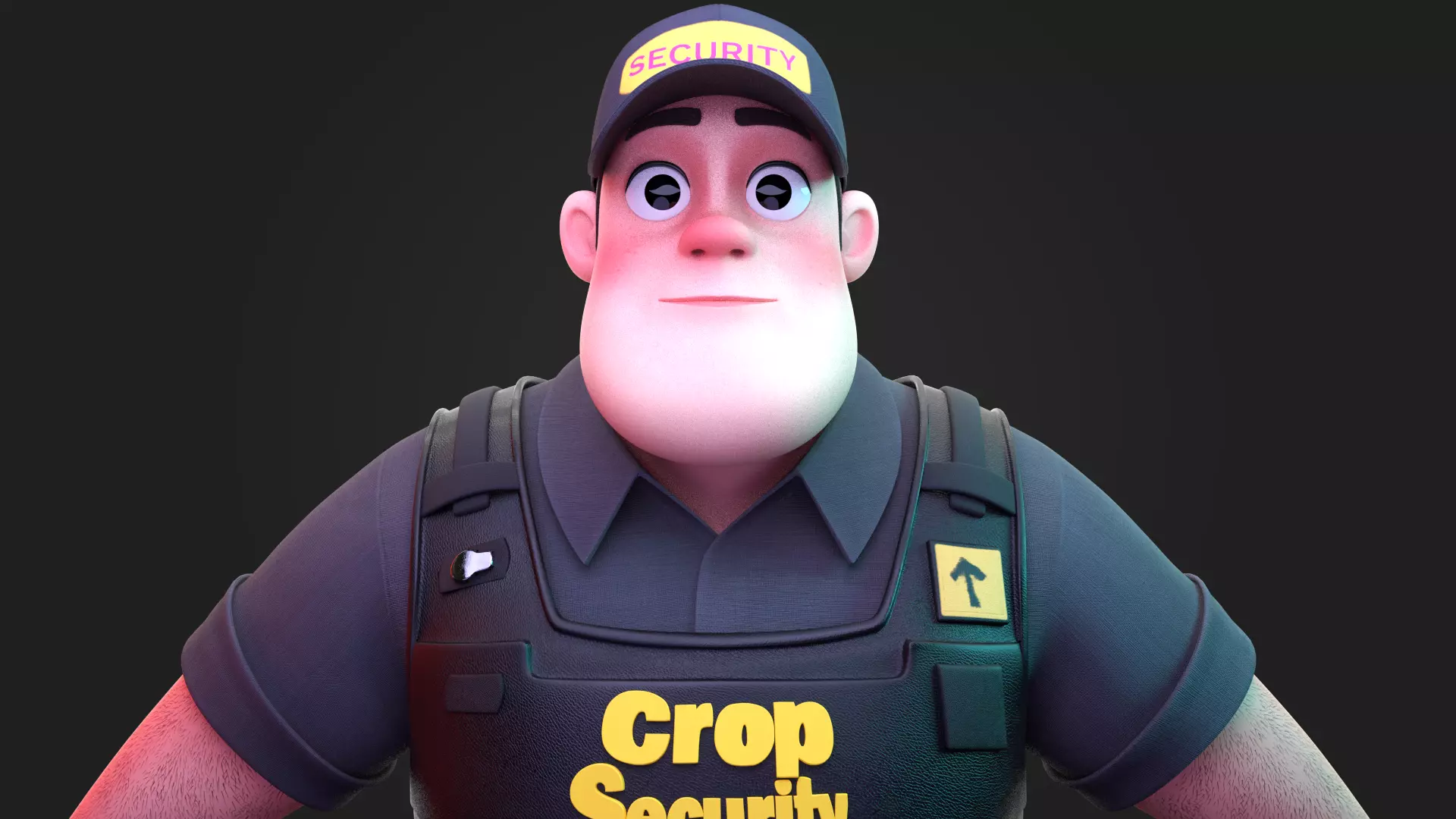 Stylized Security Guard Character Rigged 3D Model 3D model_0