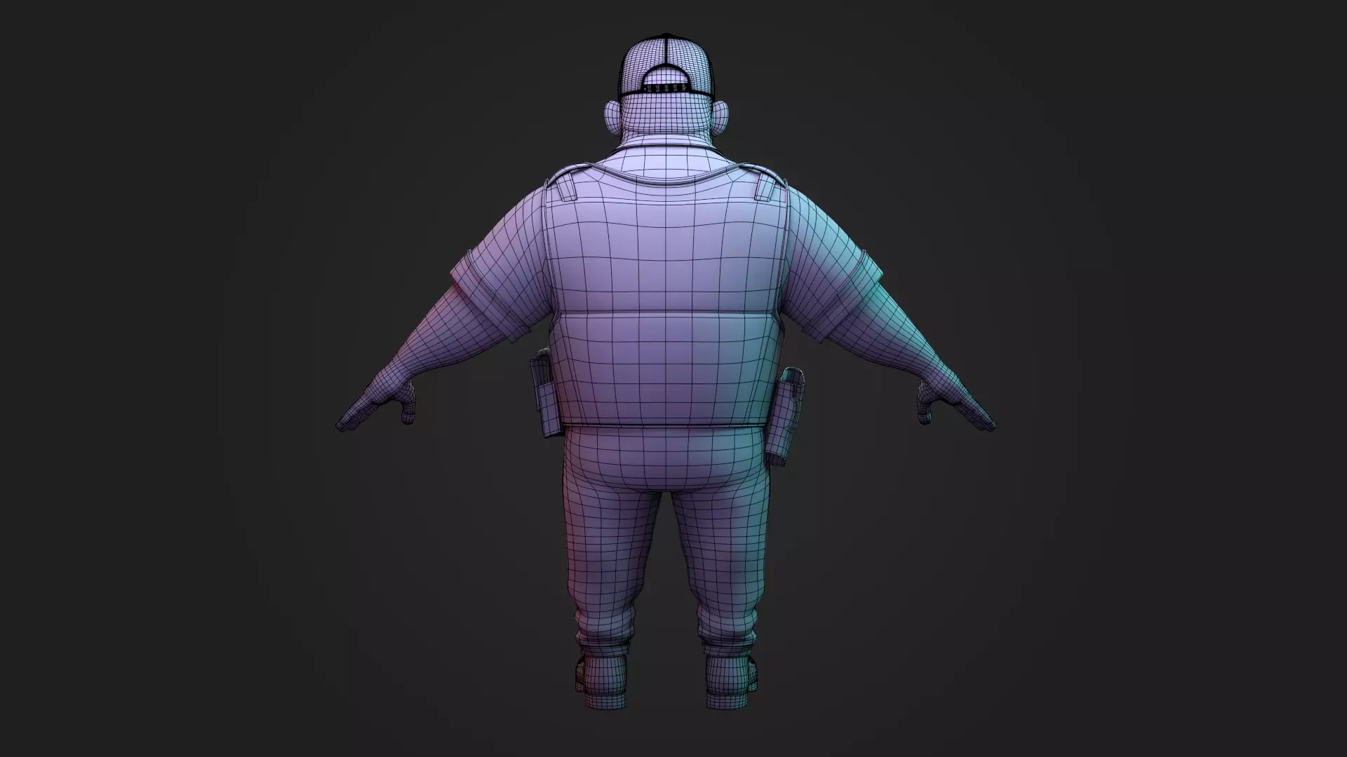 Stylized Security Guard Character Rigged 3D Model 3D model_17