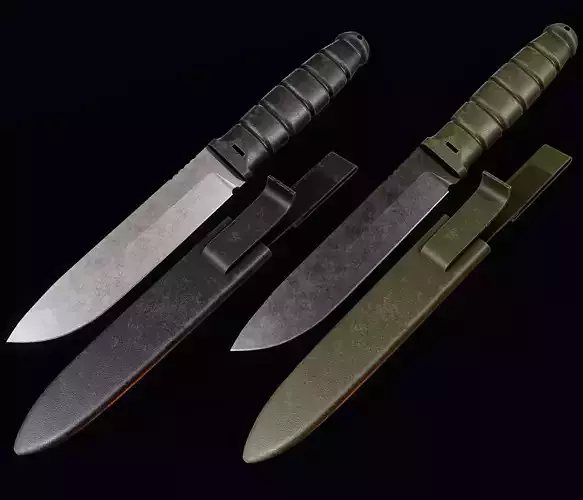 Tactical Knife with Plastic Sheats