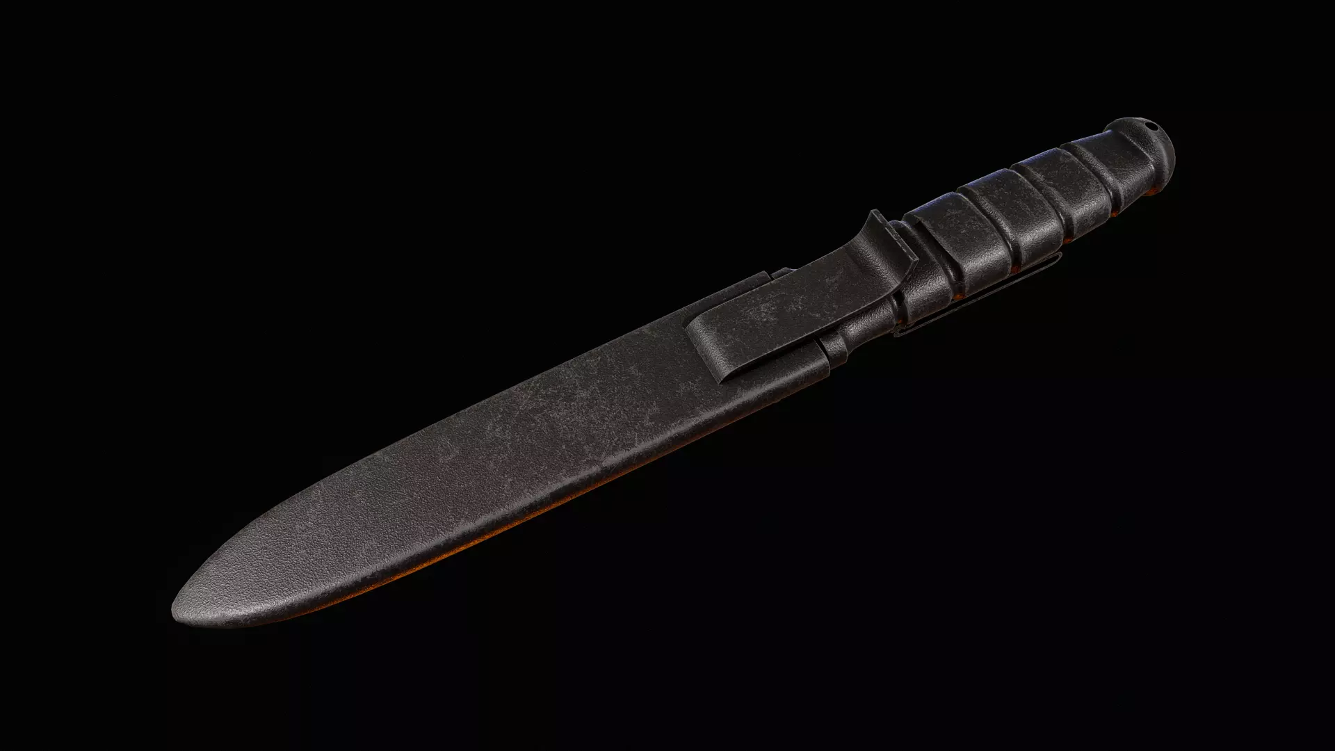 Tactical Knife with Plastic Sheats Low-poly 3D model_4
