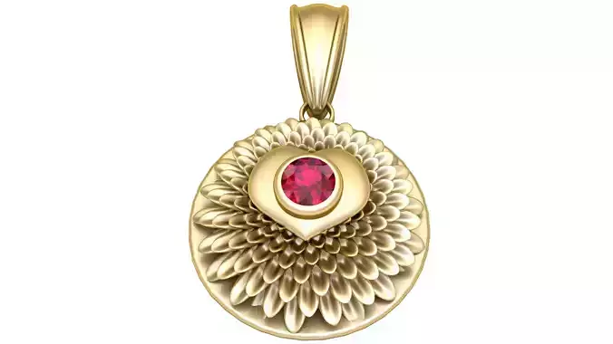 Golden Lotus Bloom Pendant 