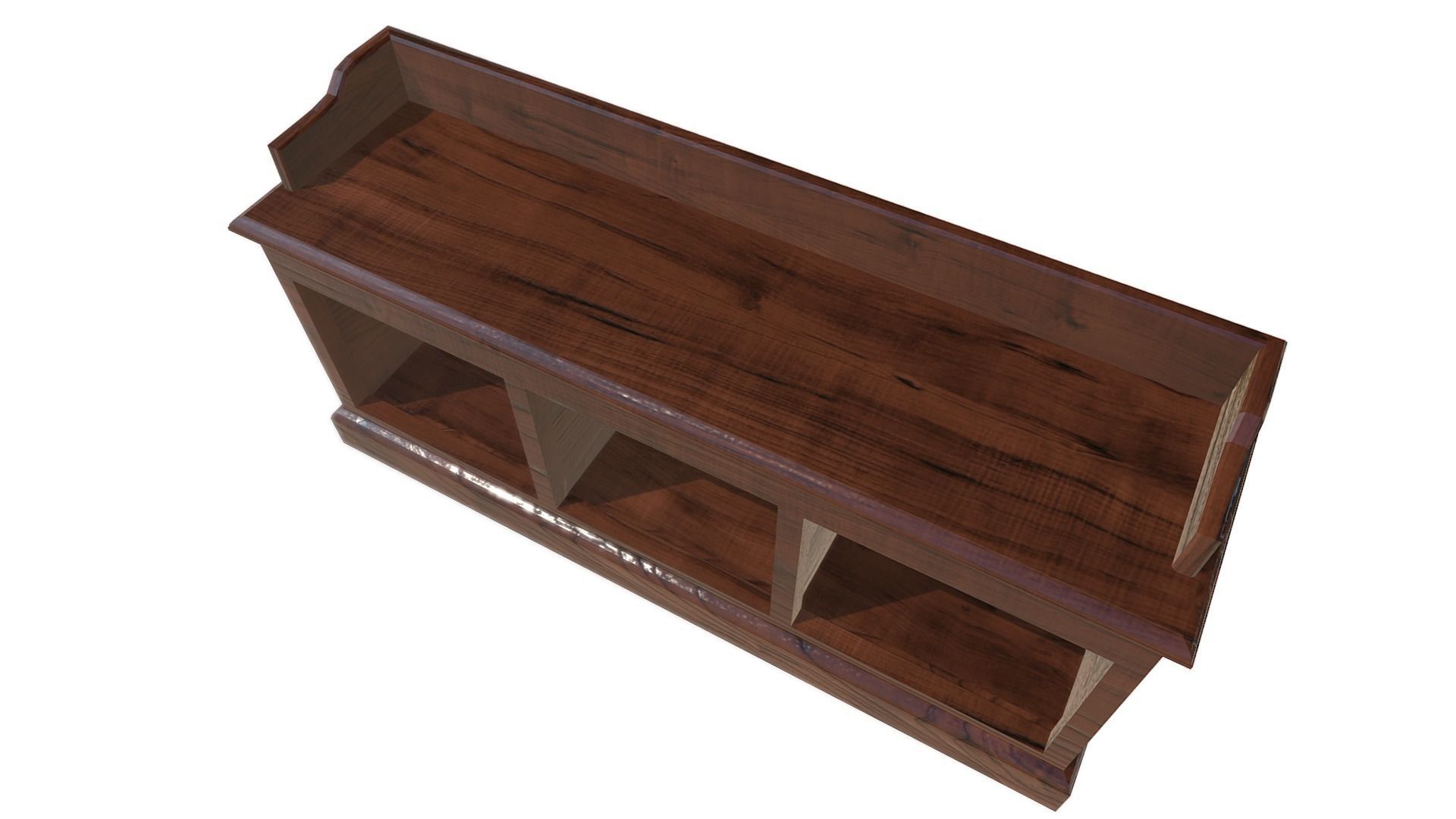Wood Floor Cabinet Low-poly 3D model_4