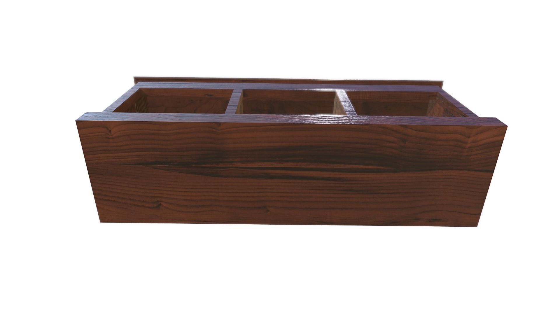 Wood Floor Cabinet Low-poly 3D model_8