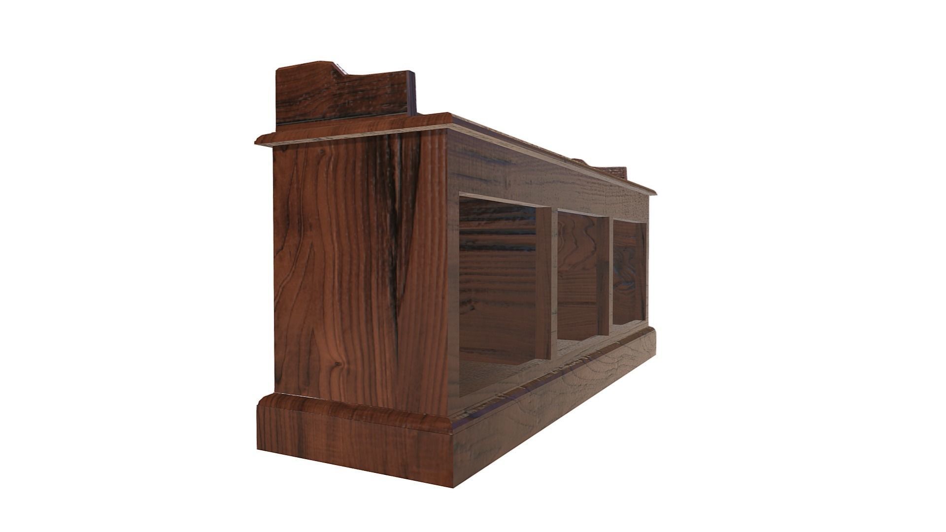Wood Floor Cabinet Low-poly 3D model_2