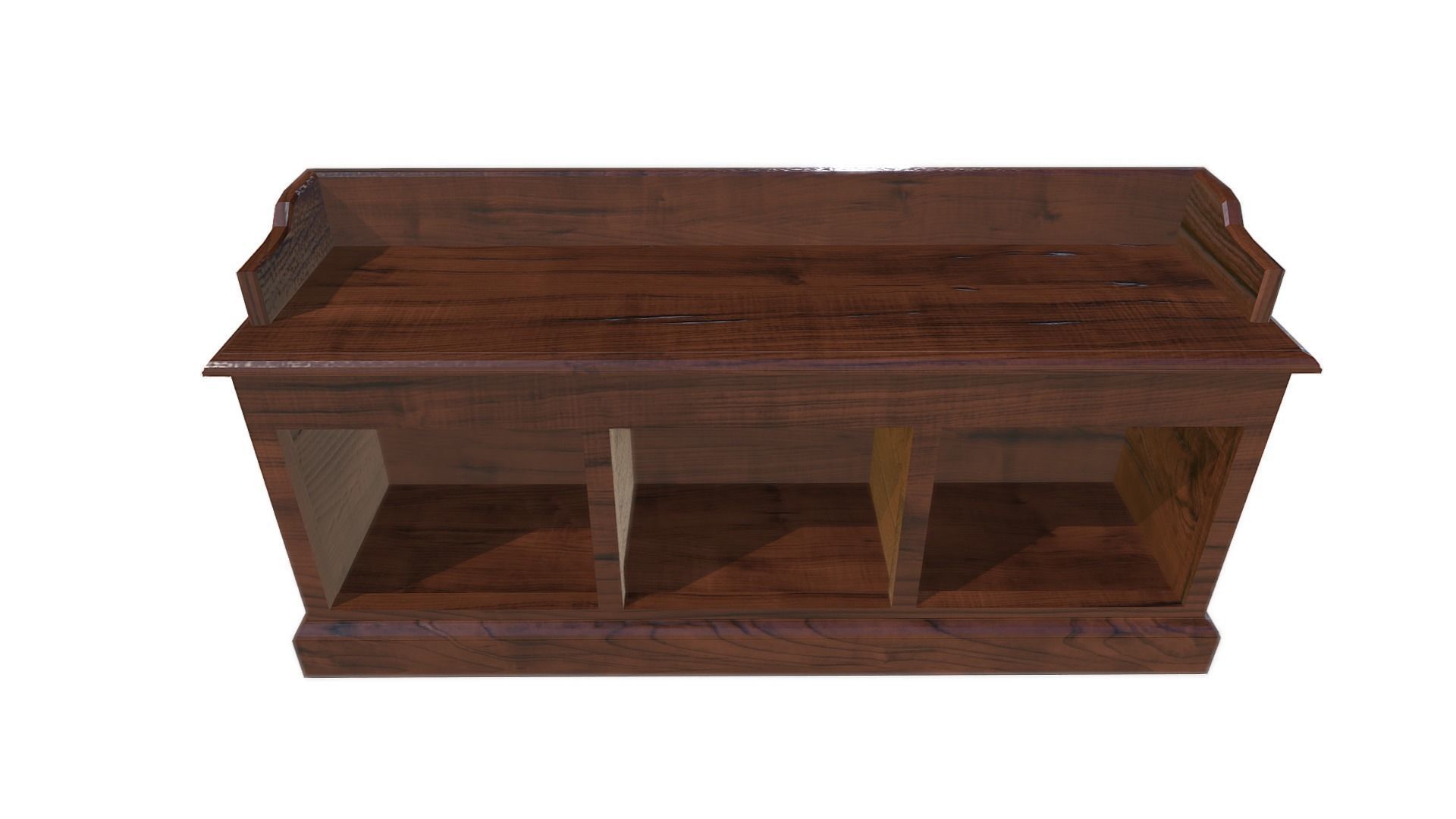 Wood Floor Cabinet Low-poly 3D model_1