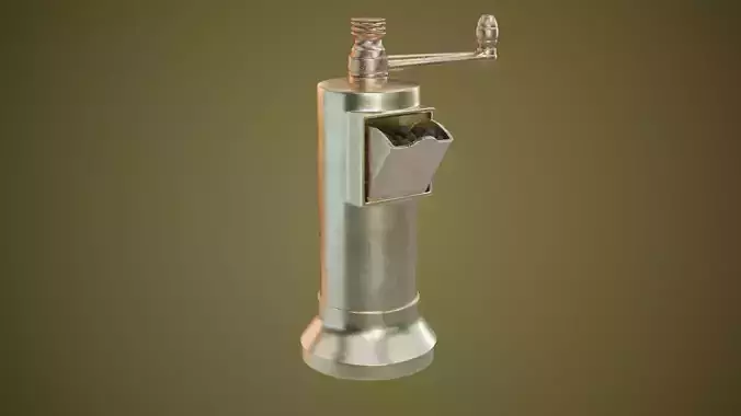 Brass Pepper Mill Low-poly 3D model