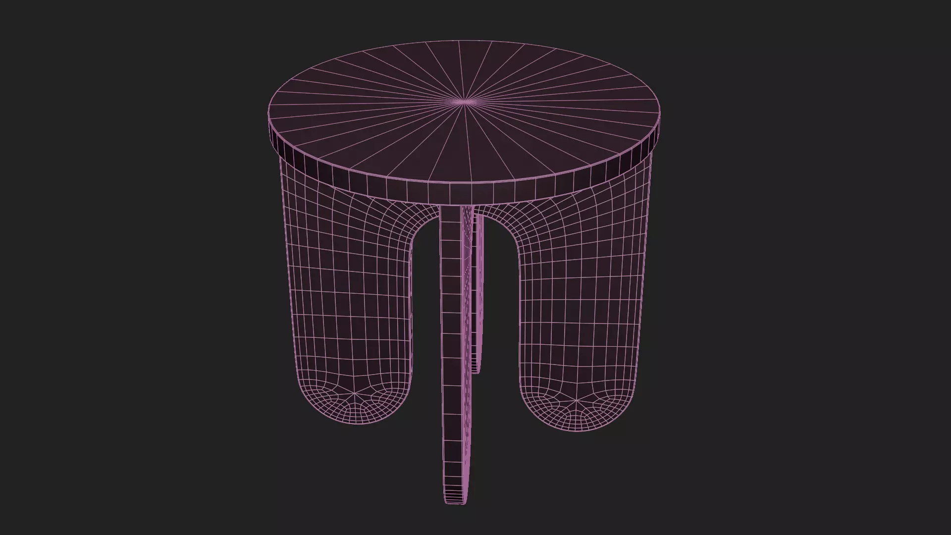 Wooden Stool Modern Side Table Low-poly 3D model_6