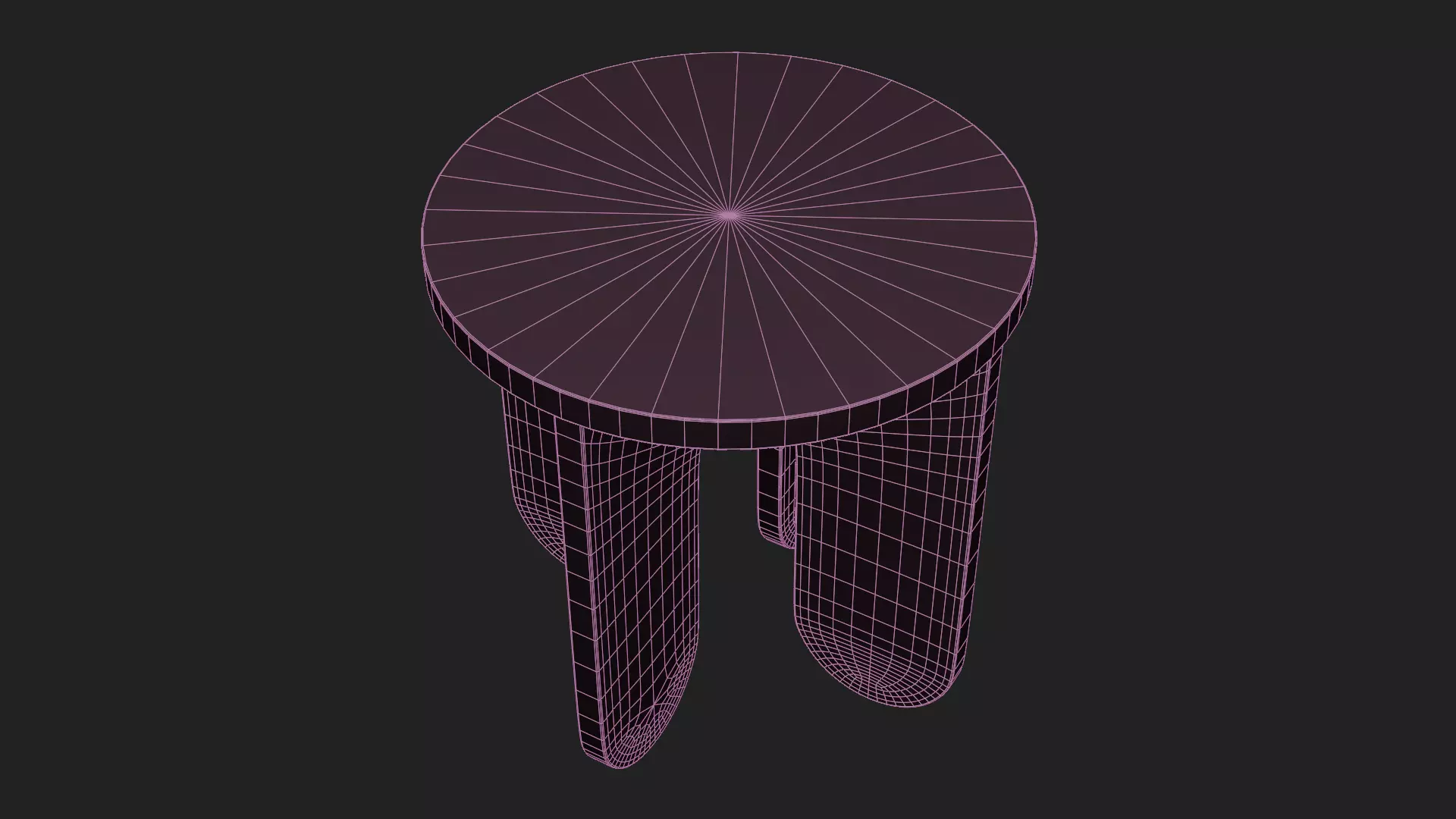 Wooden Stool Modern Side Table Low-poly 3D model_8