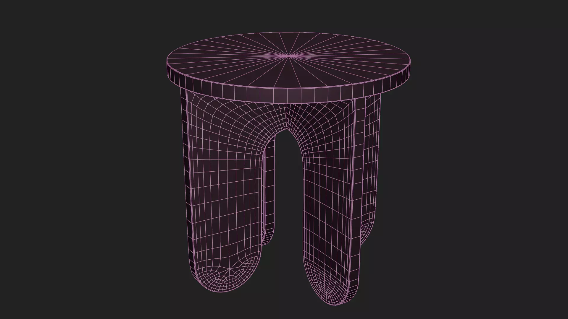 Wooden Stool Modern Side Table Low-poly 3D model_5