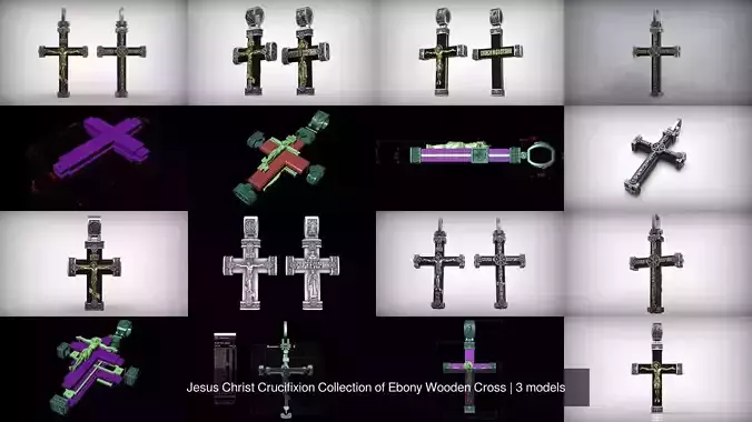 Jesus Christ Crucifixion Collection of Ebony Wooden Cross