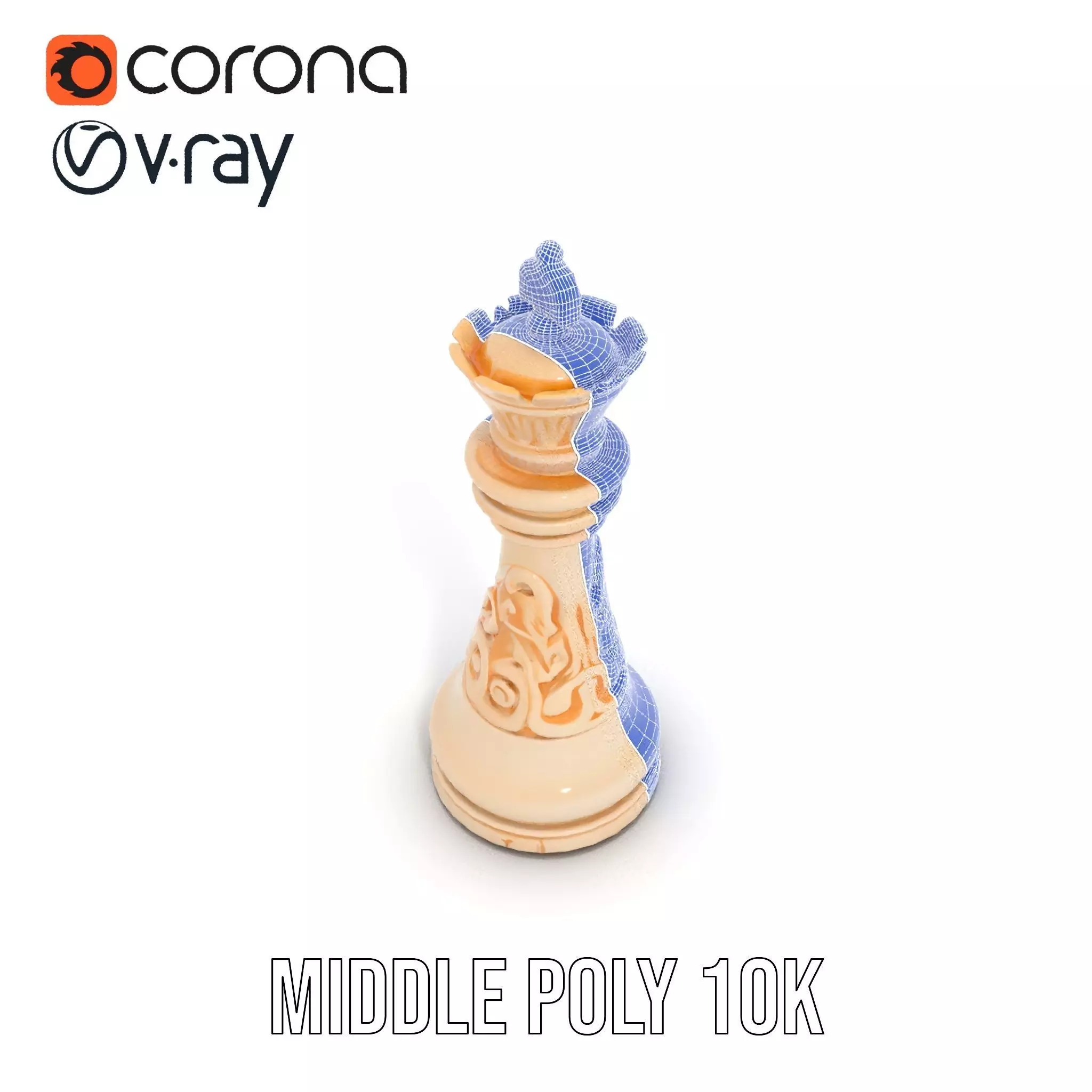 Ivory Chess King model pack Low-poly 3D model_17
