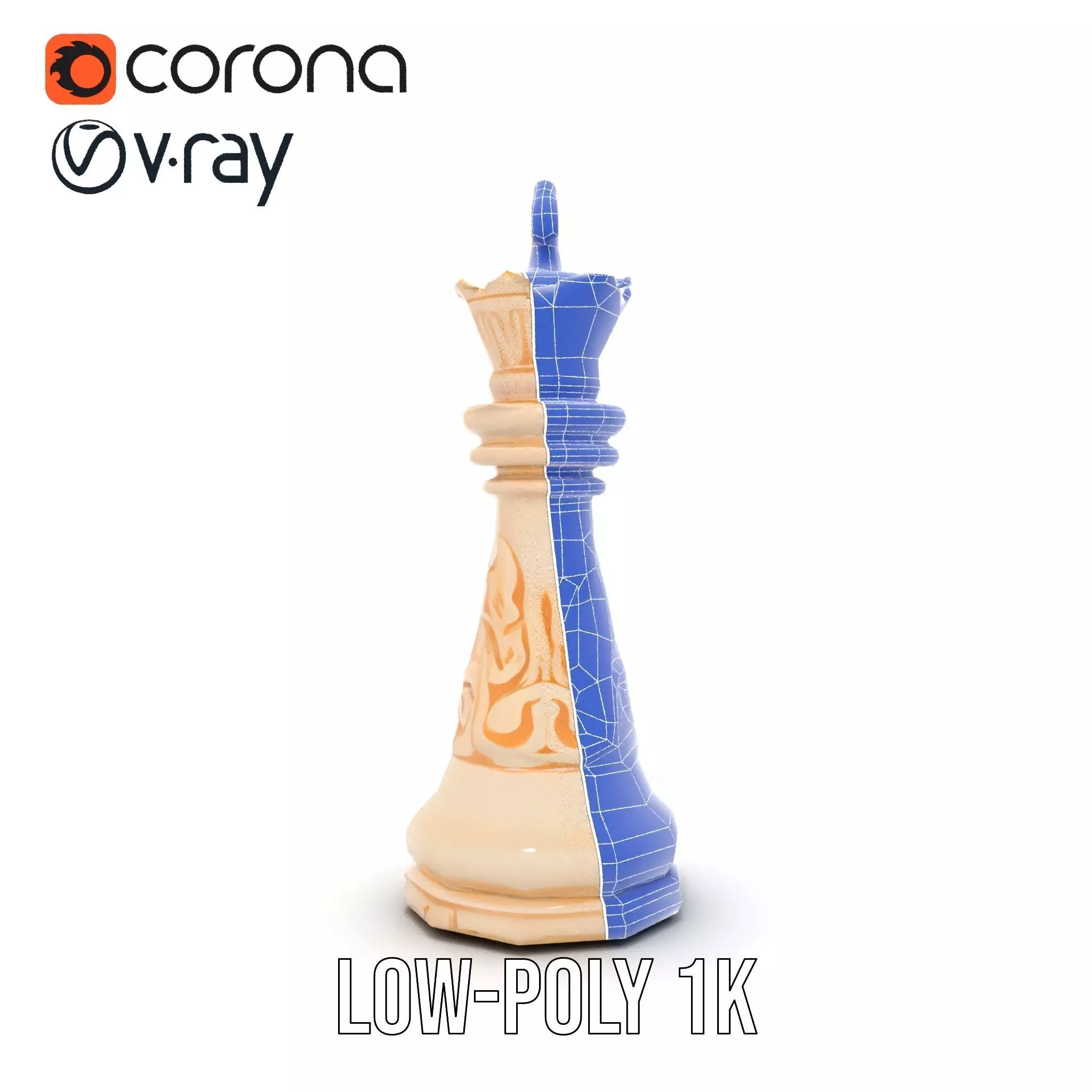Ivory Chess King model pack Low-poly 3D model_30