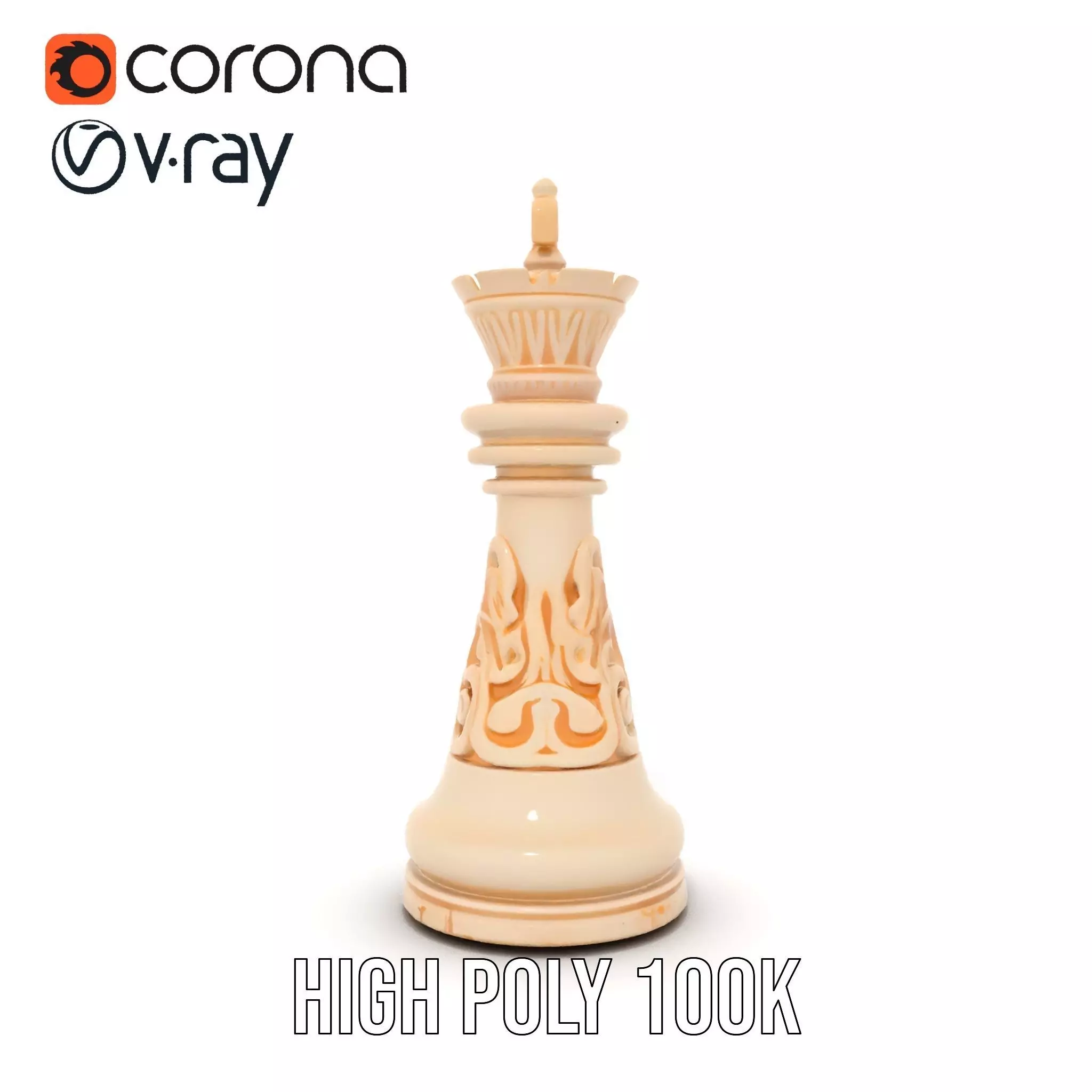 Ivory Chess King model pack Low-poly 3D model_19