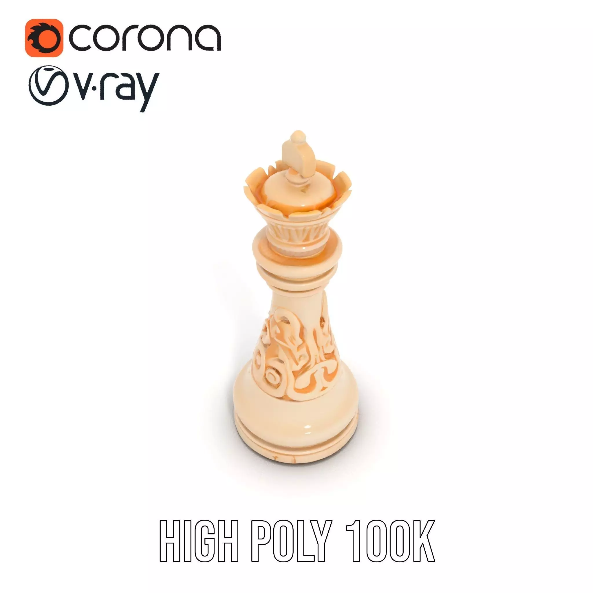 Ivory Chess King model pack Low-poly 3D model_22