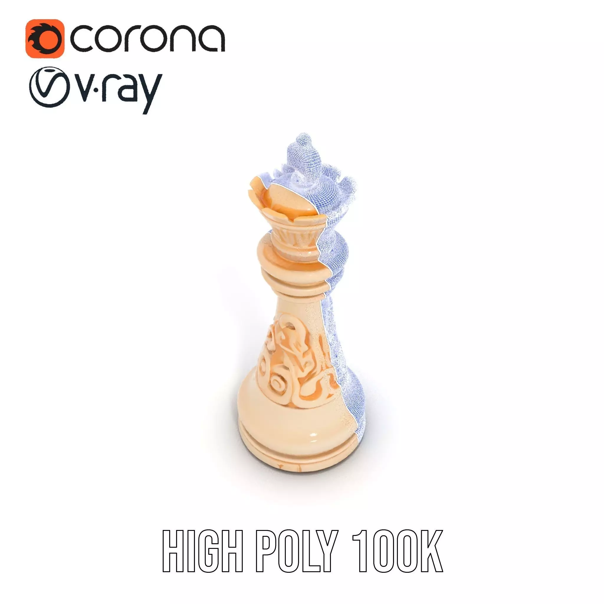 Ivory Chess King model pack Low-poly 3D model_31
