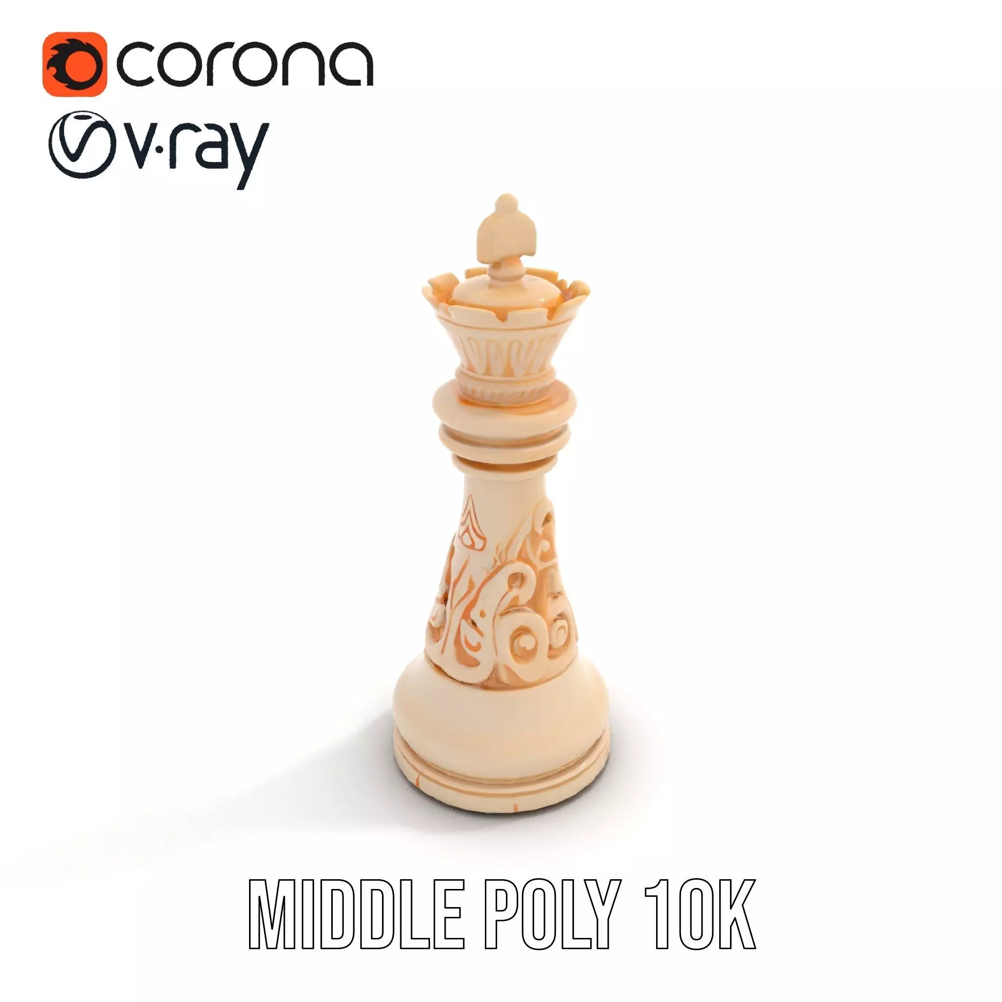 Ivory Chess King model pack Low-poly 3D model_6