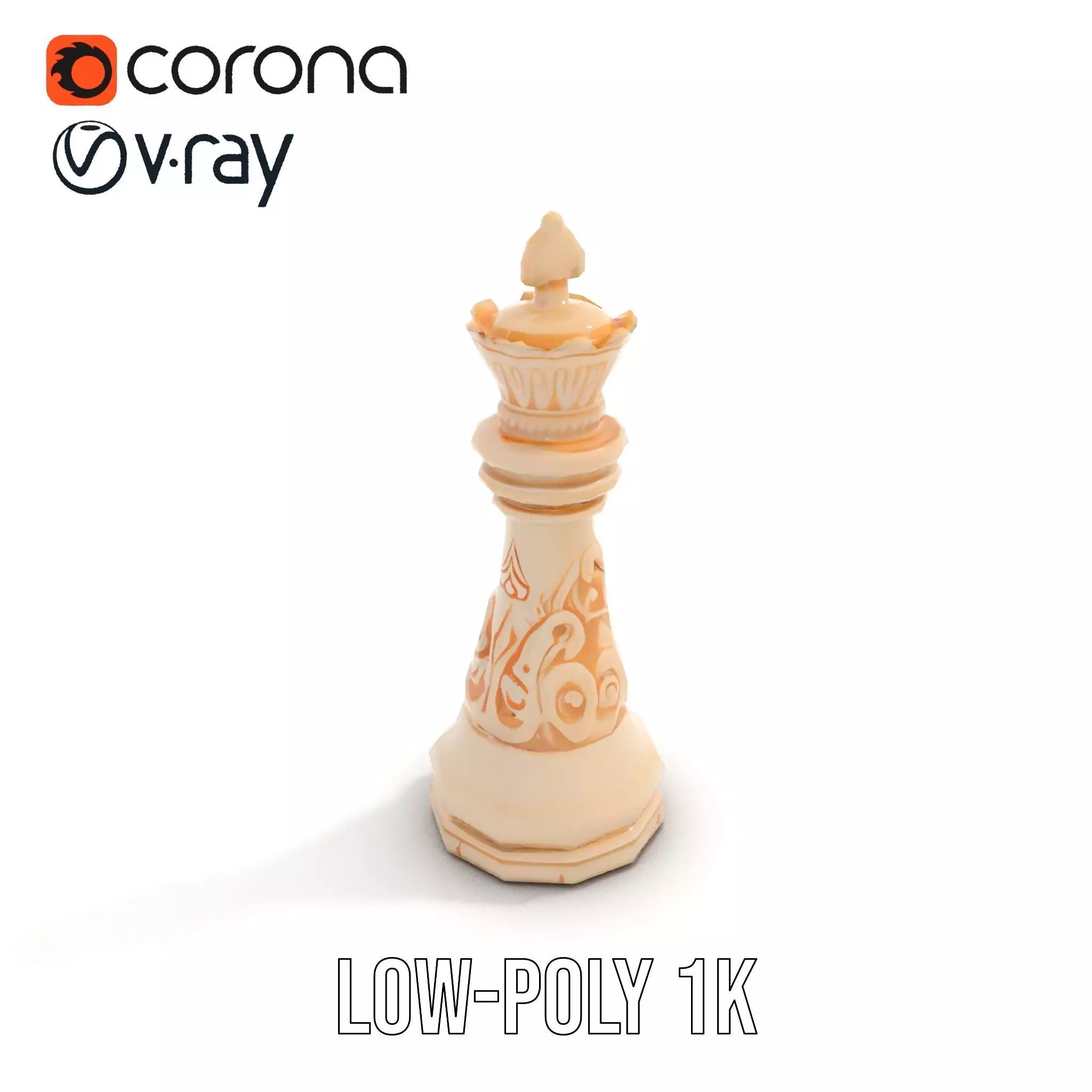 Ivory Chess King model pack Low-poly 3D model_7